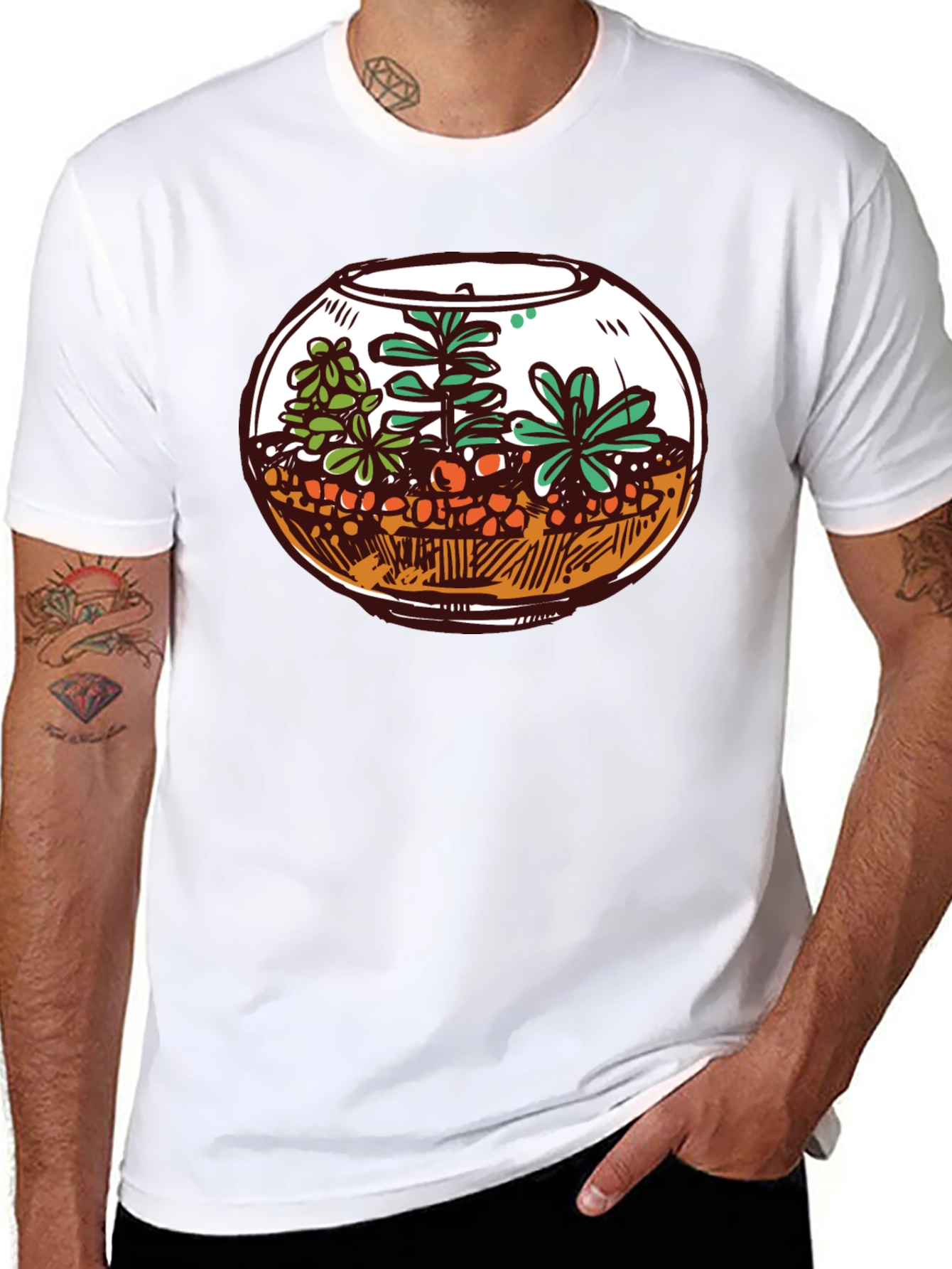 Black Terrarium Graphic Tee - Unique Plant Lover Shirt view 8