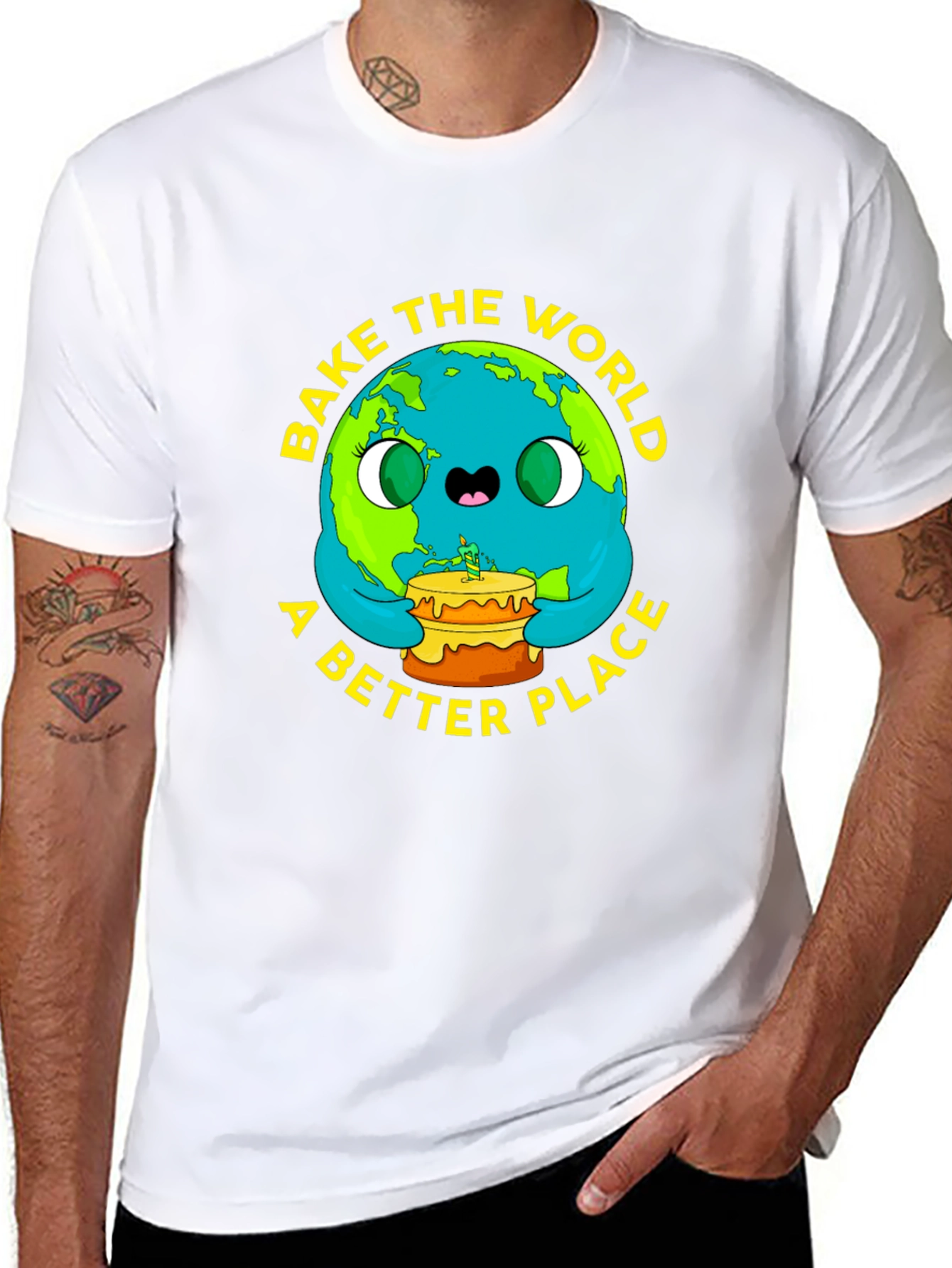 Black Bake the World a Better Place Graphic Tee view 8