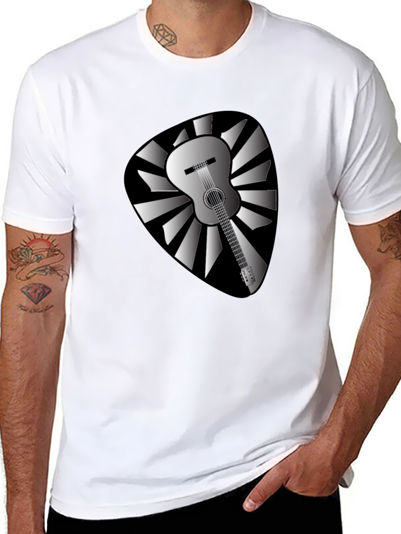 Black Guitar Burst Graphic T-Shirt view 8