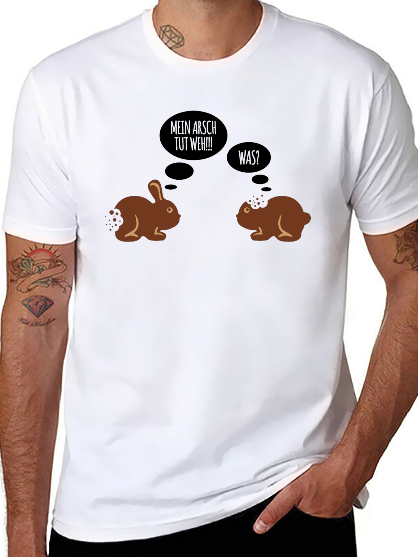 Black Humorous Easter Bunny T-Shirt view 8