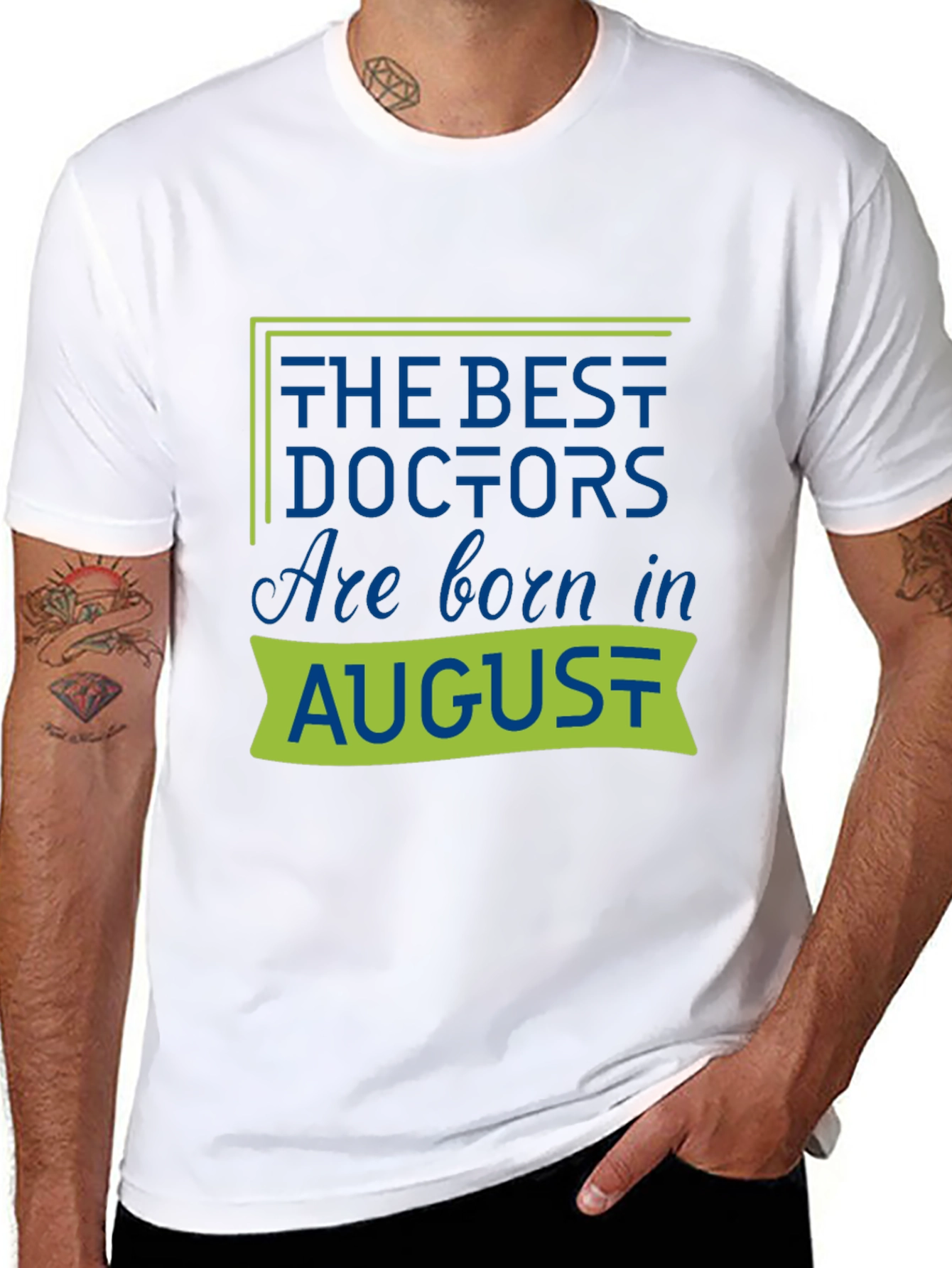 Black Best Doctors Are Born in August T-Shirt view 8