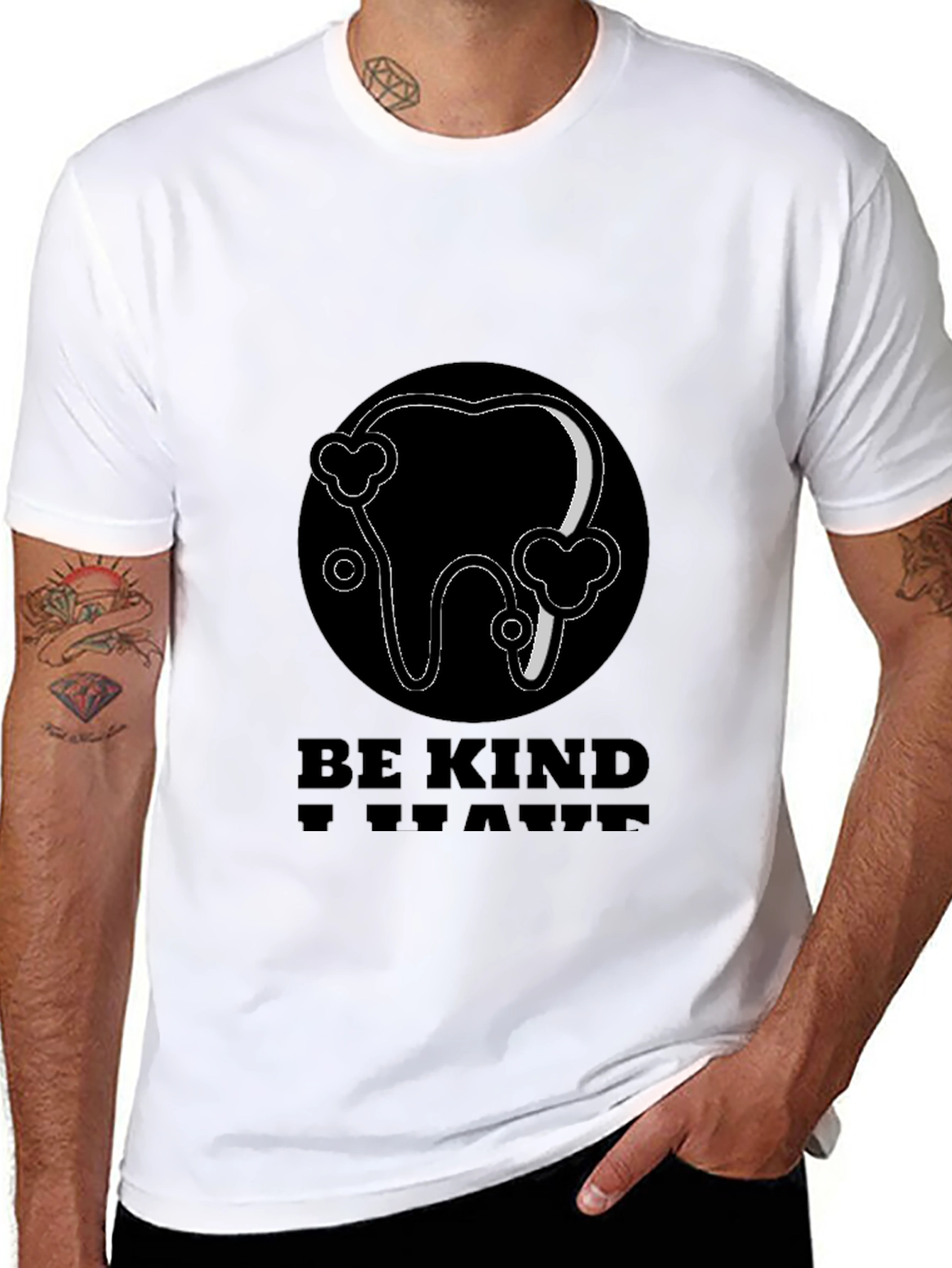 Black Be Kind T-Shirt - Dental Hygiene Graphic Tee view 8