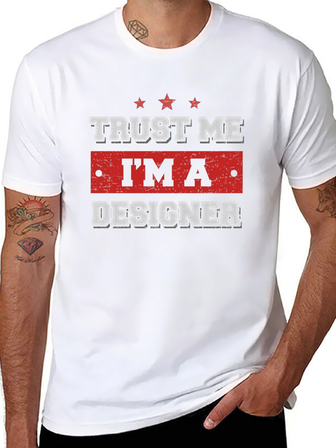 Black Trust Me I'm A Designer Graphic T-Shirt view 8