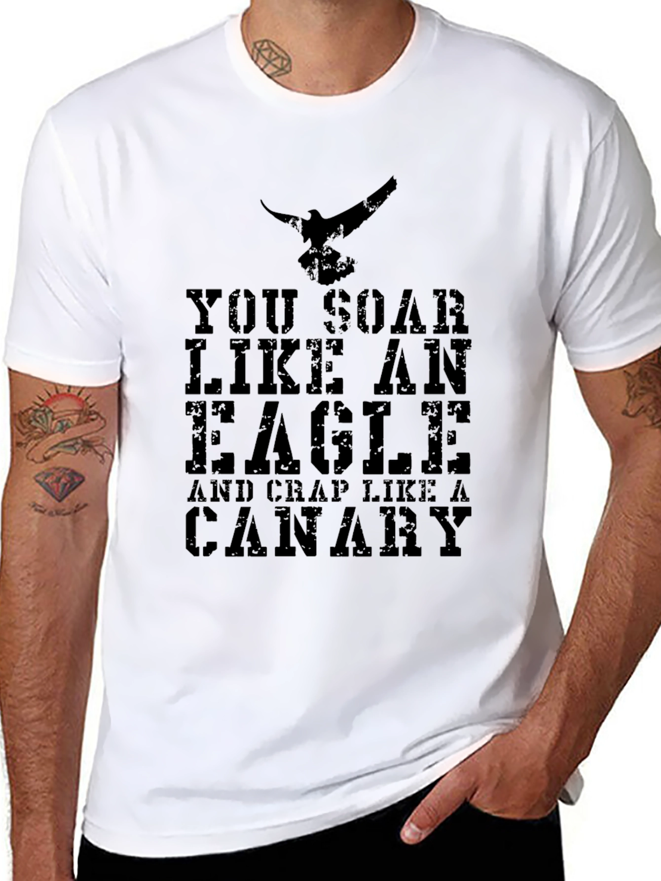 Black Soar Like an Eagle Funny Graphic Tee view 8