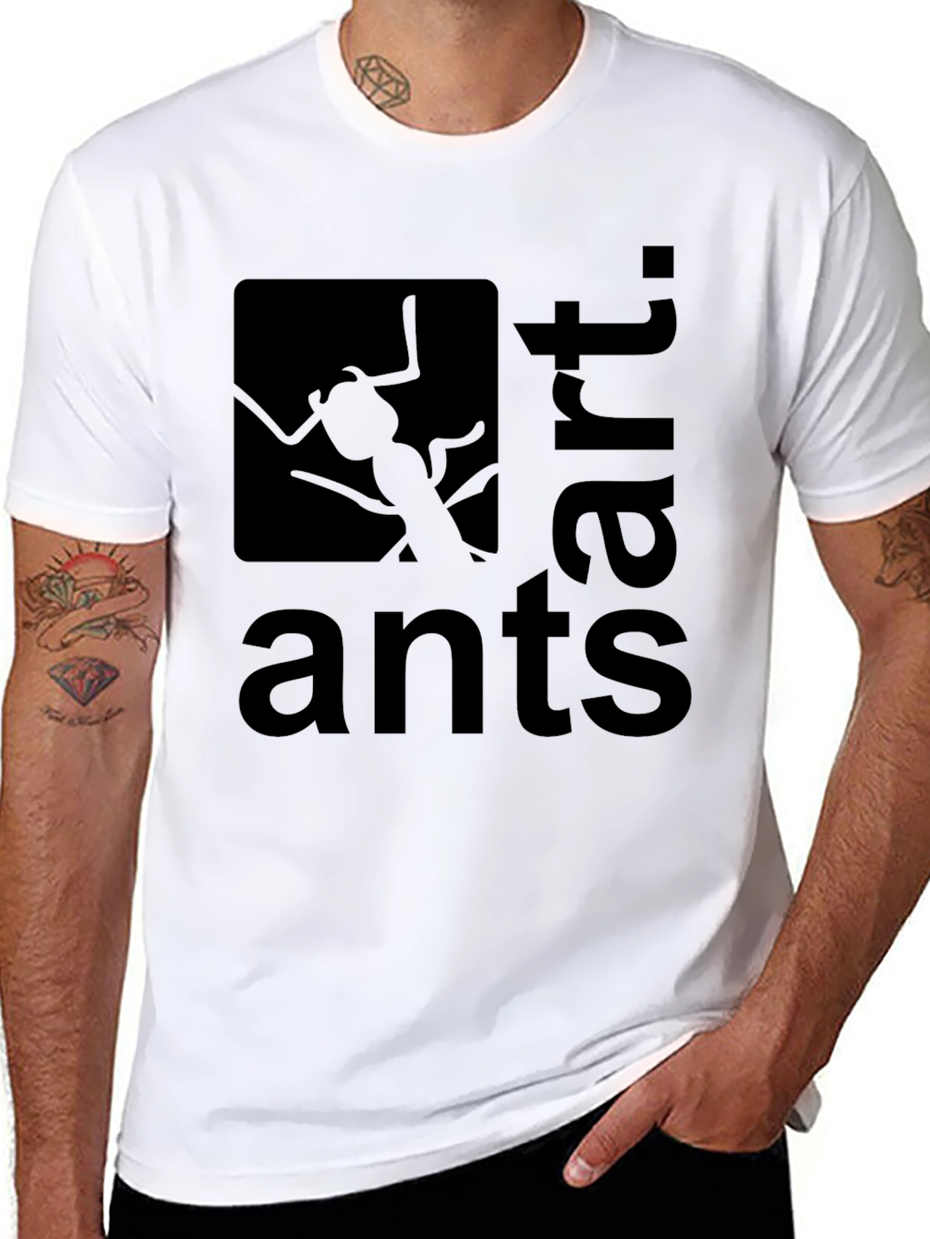 Black Art Ants Black Graphic Tee view 8