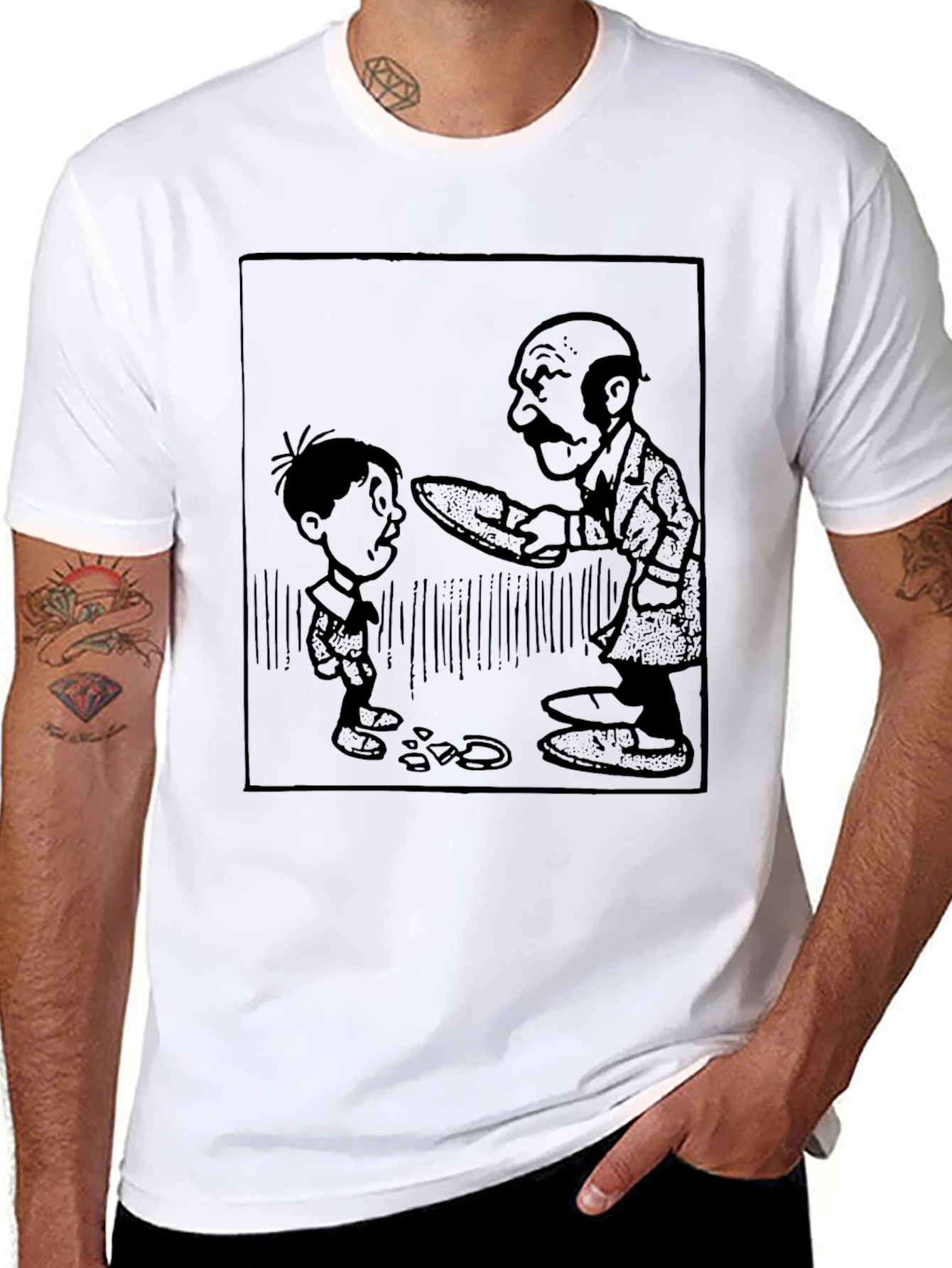 Black Classic Cartoon Graphic Tee - Black view 8