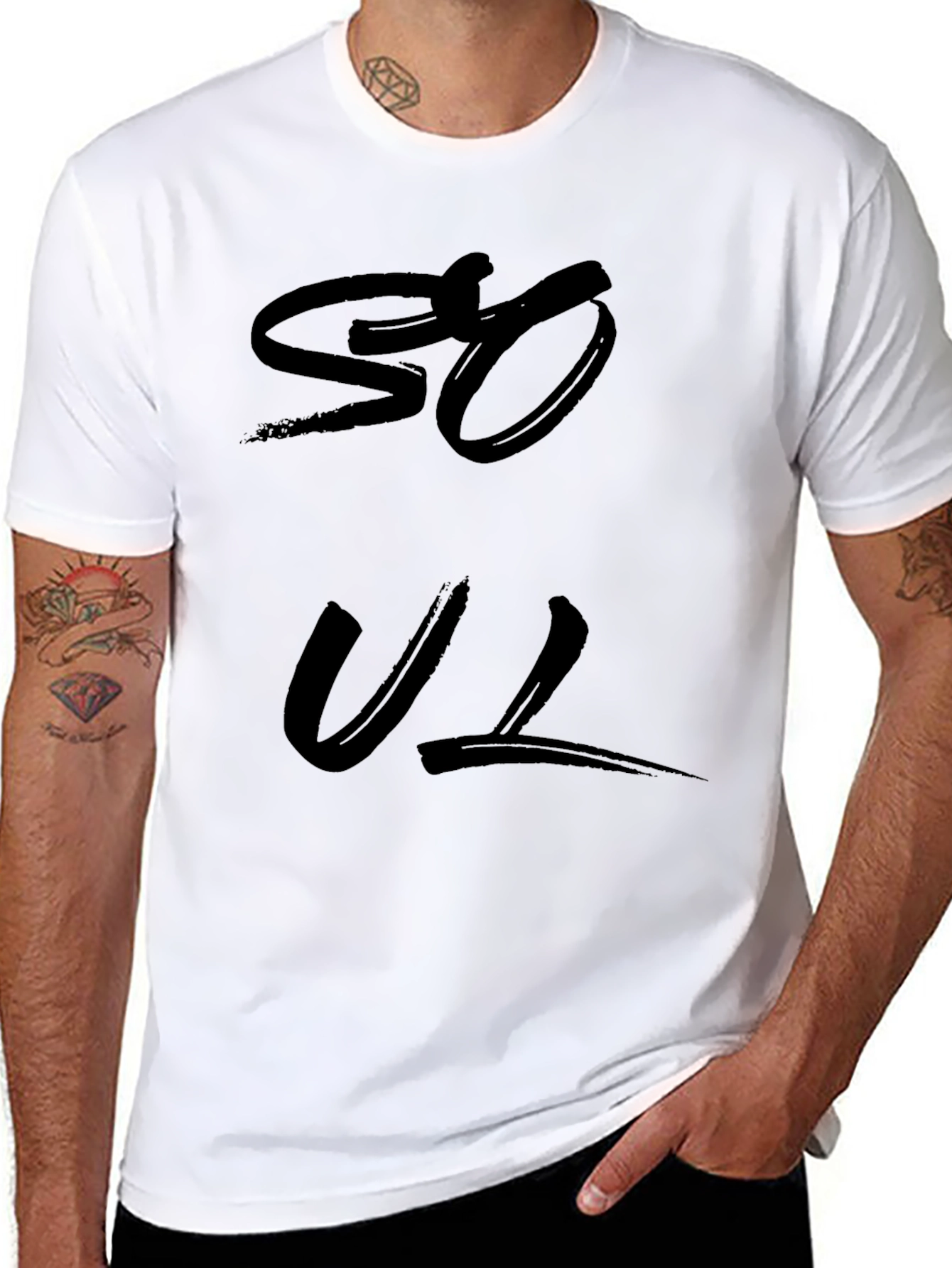 Black Soul Graphic Print T-Shirt - Black view 8