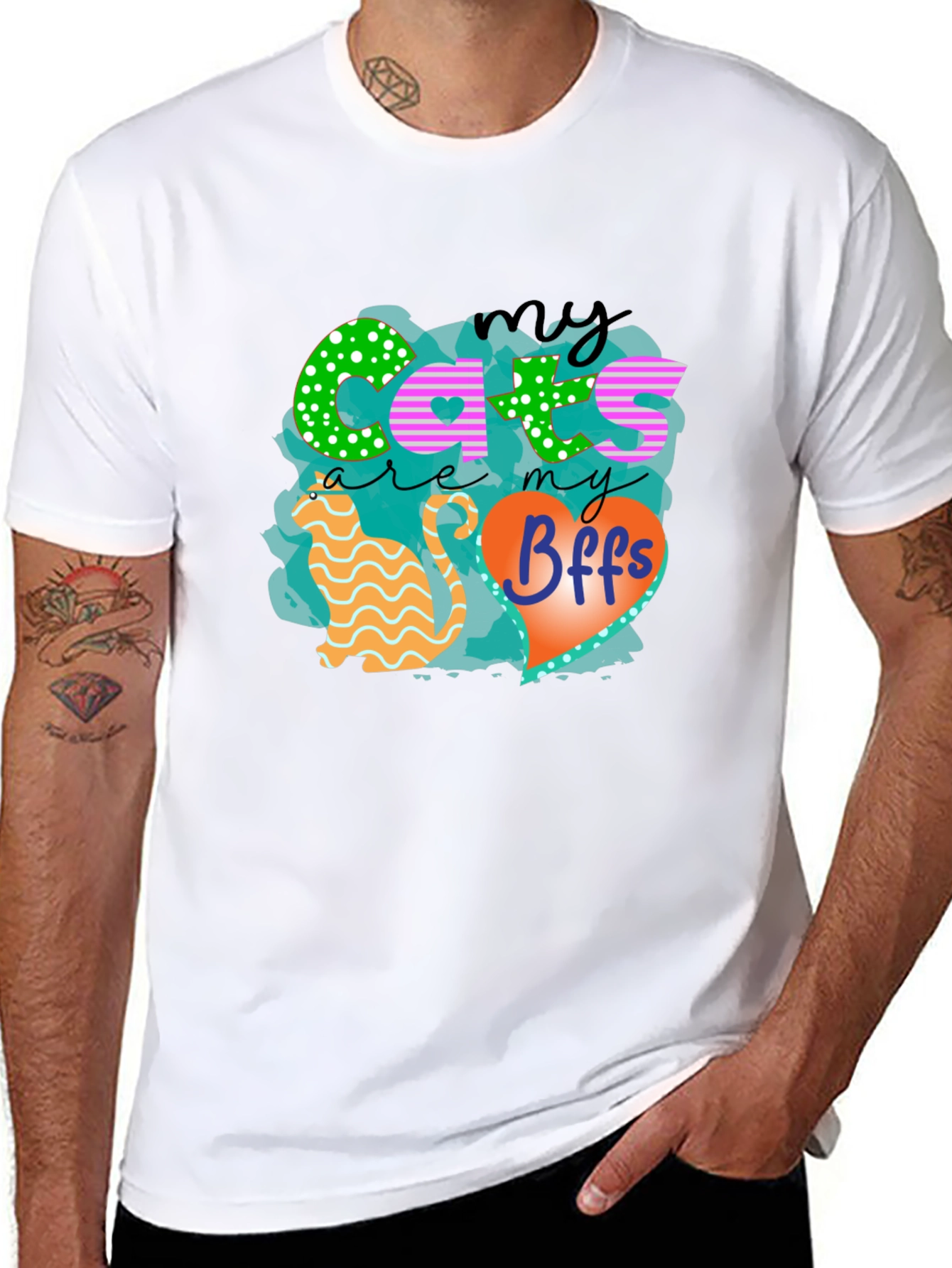 Black My Cats are my BFFs T-Shirt view 8