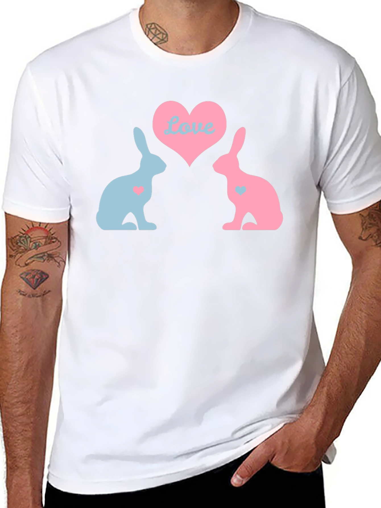 Black Love Bunnies Black T-Shirt view 8