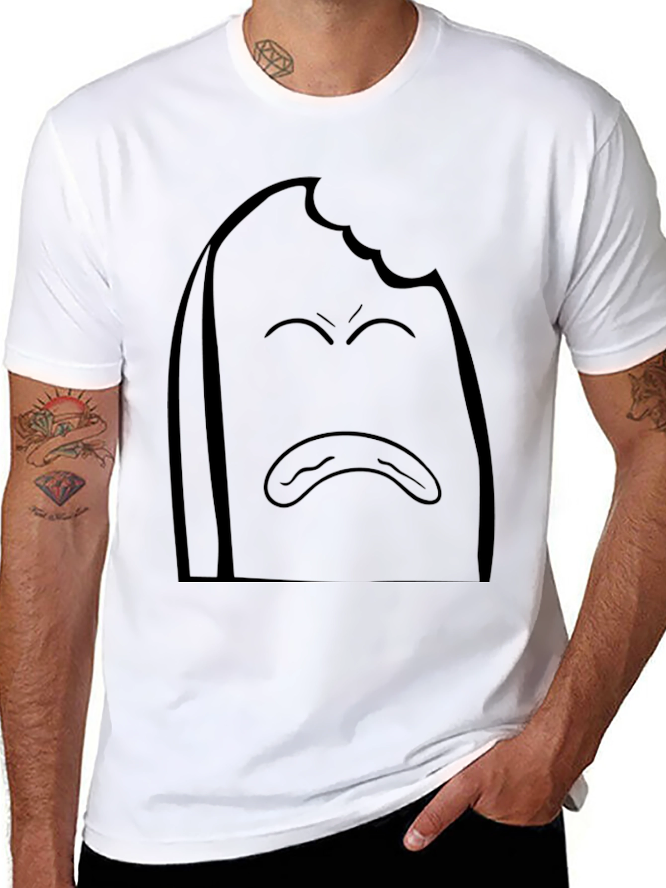 Black Sad Toast Graphic T-Shirt - Comfort Fit view 8