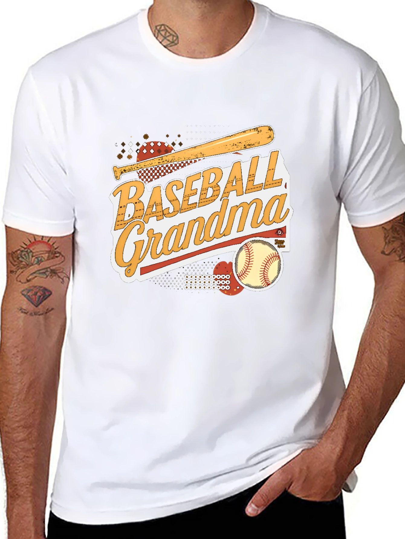 Black Baseball Grandma T-Shirt, Baseball Lover Tee view 8