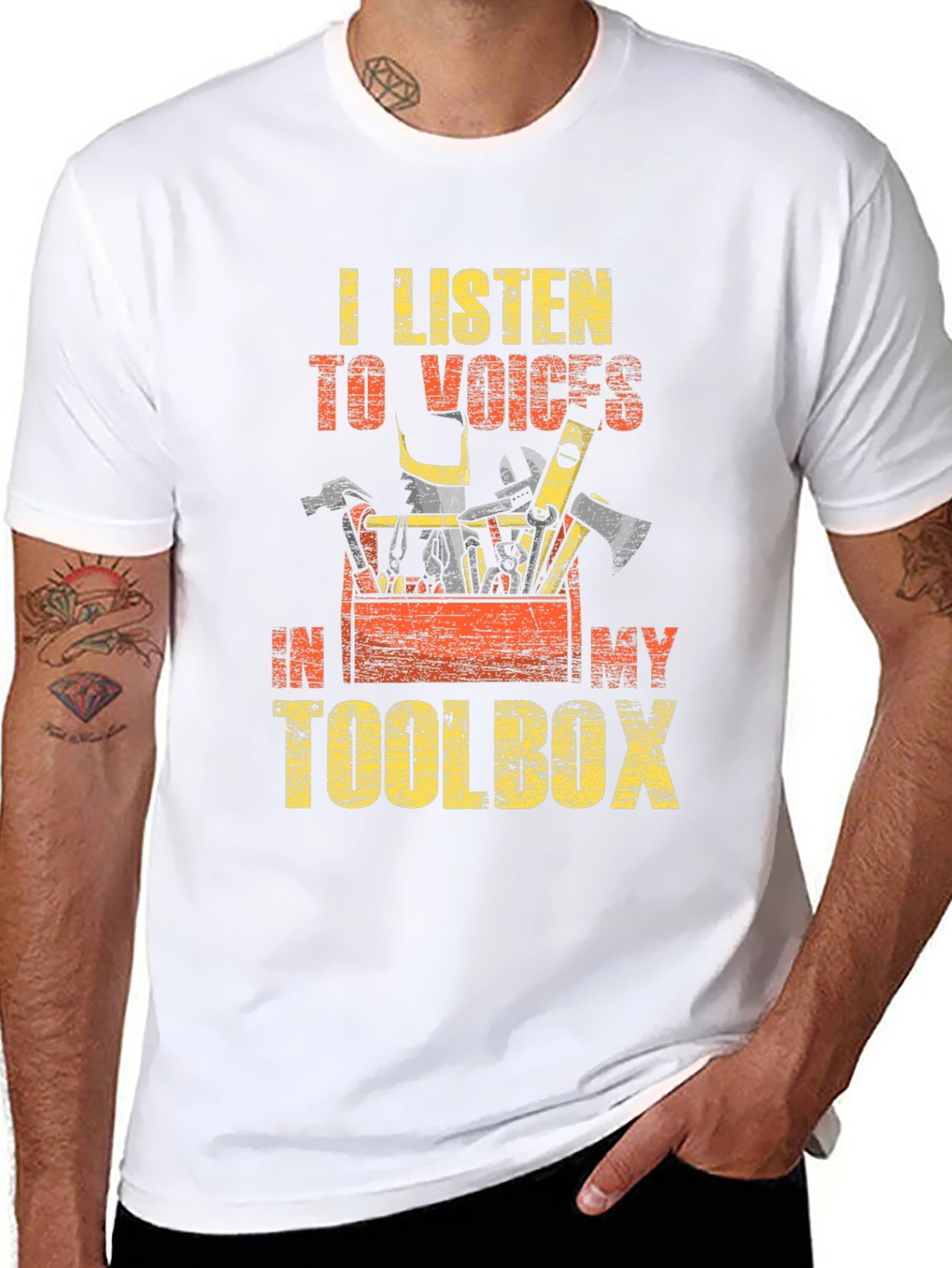 Black Toolbox Voices Men's Black Graphic T-Shirt view 8