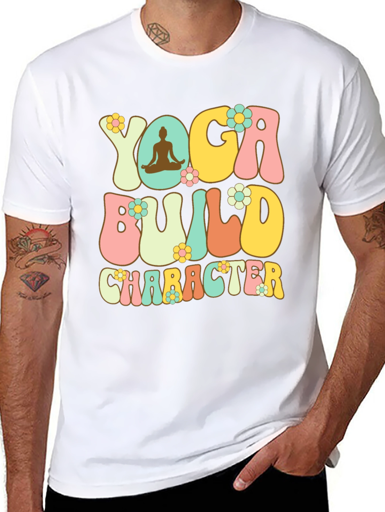 Black Yoga Build Character Graphic Tee view 8