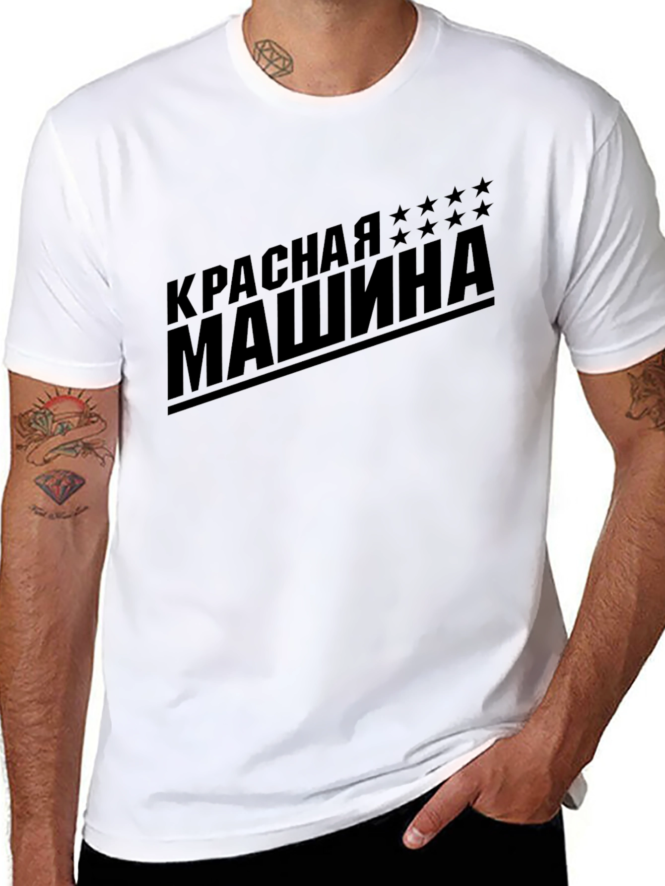 Black Red Machine T-Shirt - Russian Hockey Pride view 8