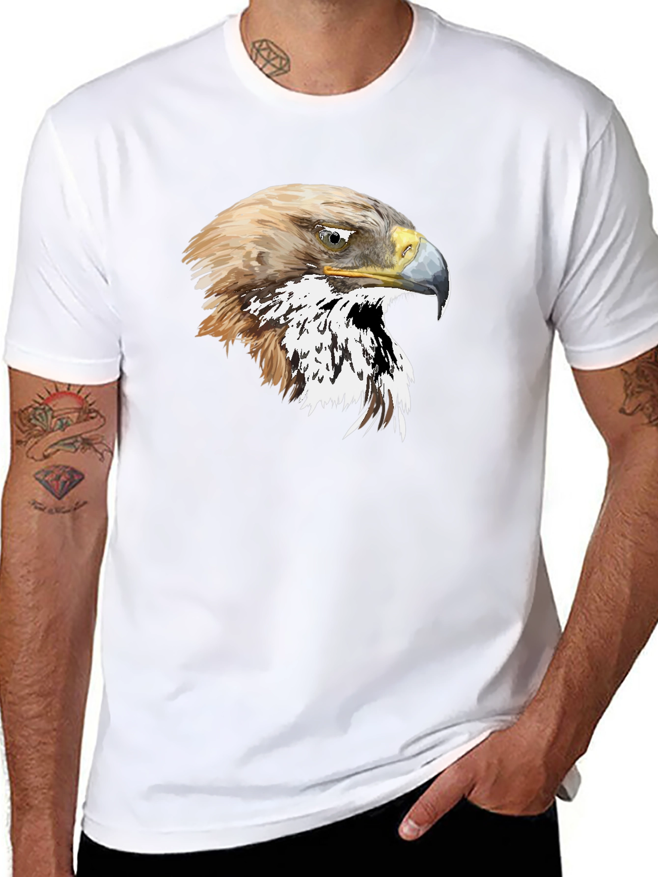 Black Eagle Graphic T-Shirt - Black Cotton Tee view 8