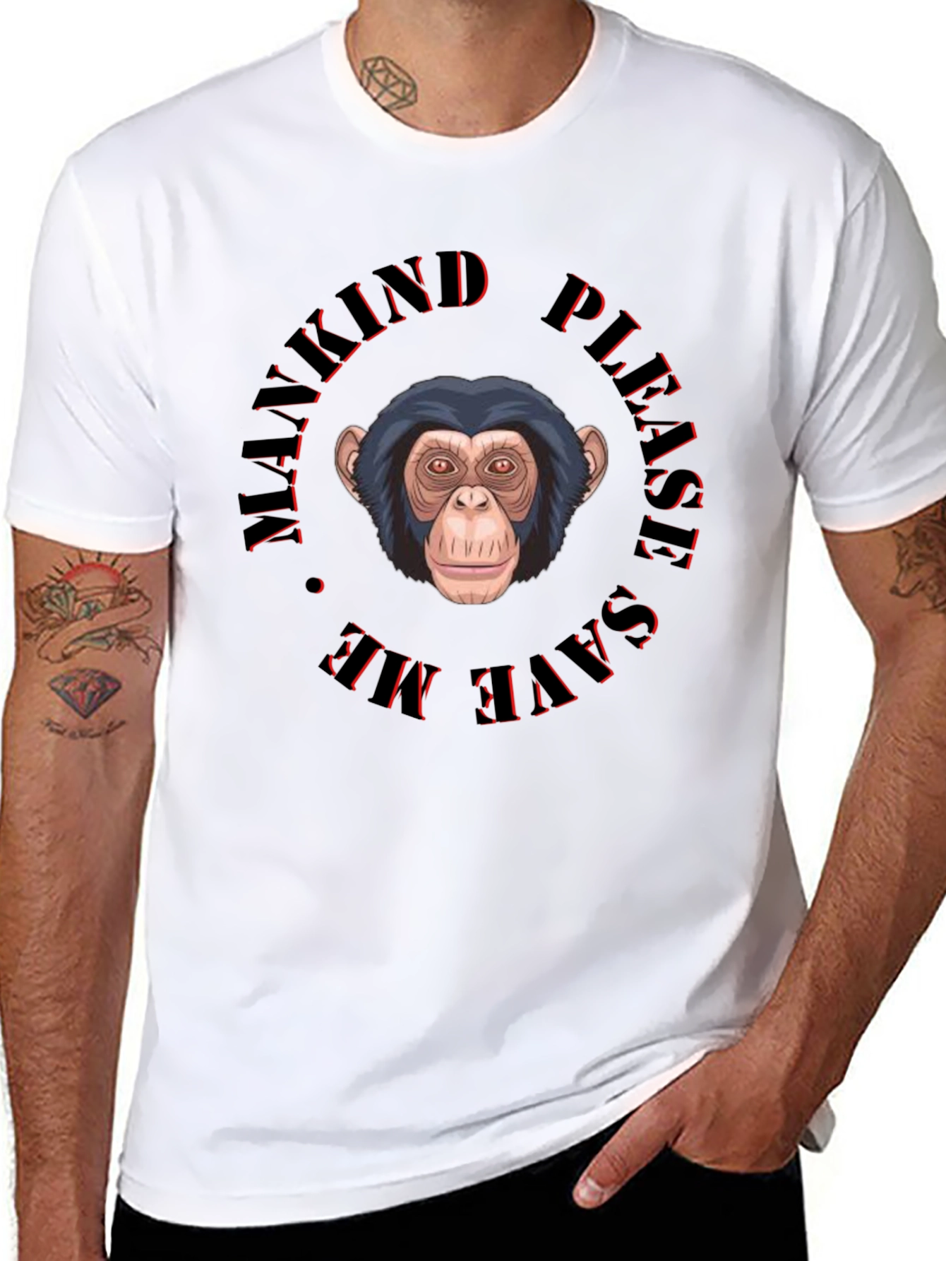 Black Save the Apes Graphic T-Shirt view 8