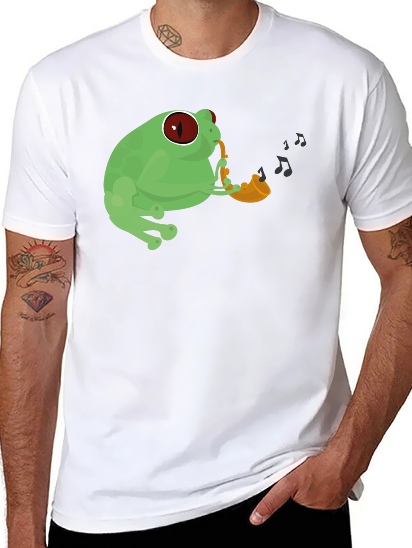 Black Frog Saxophone Graphic Tee view 8