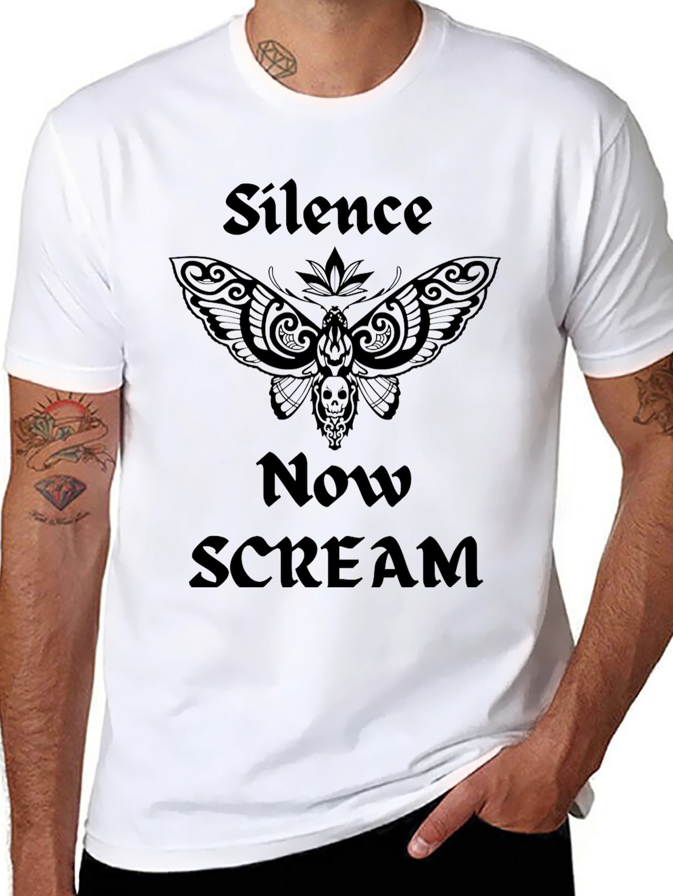 Black Silence Now Scream Graphic Tee view 8