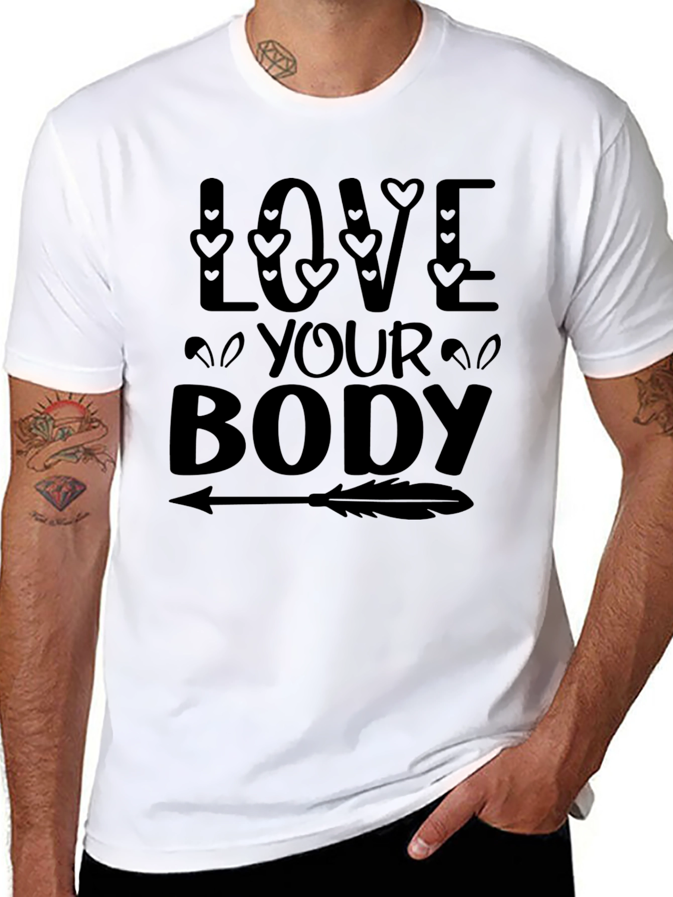 Black Love Your Body Graphic Tee view 8