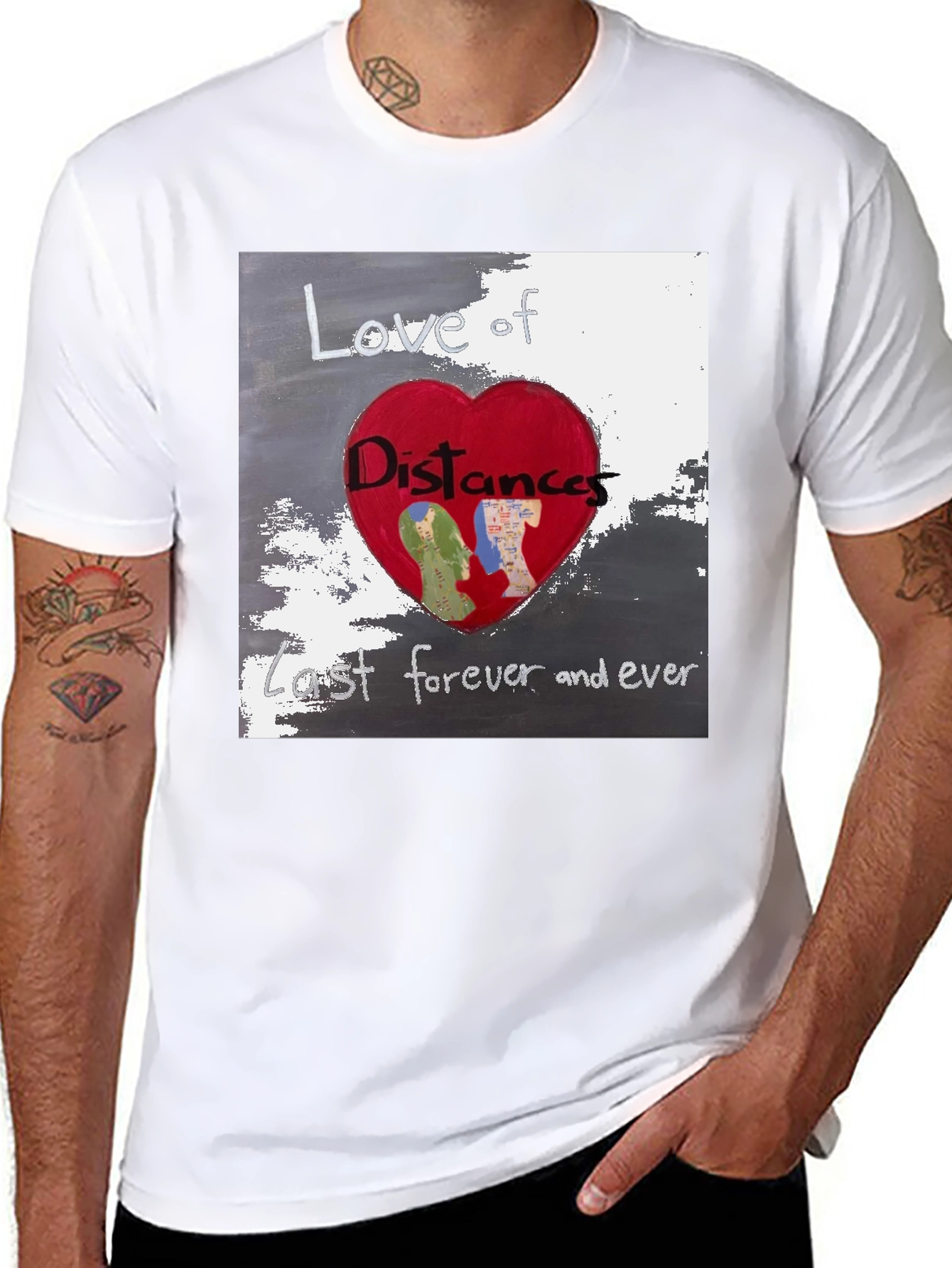 Black Love of Distances Black T-Shirt view 8