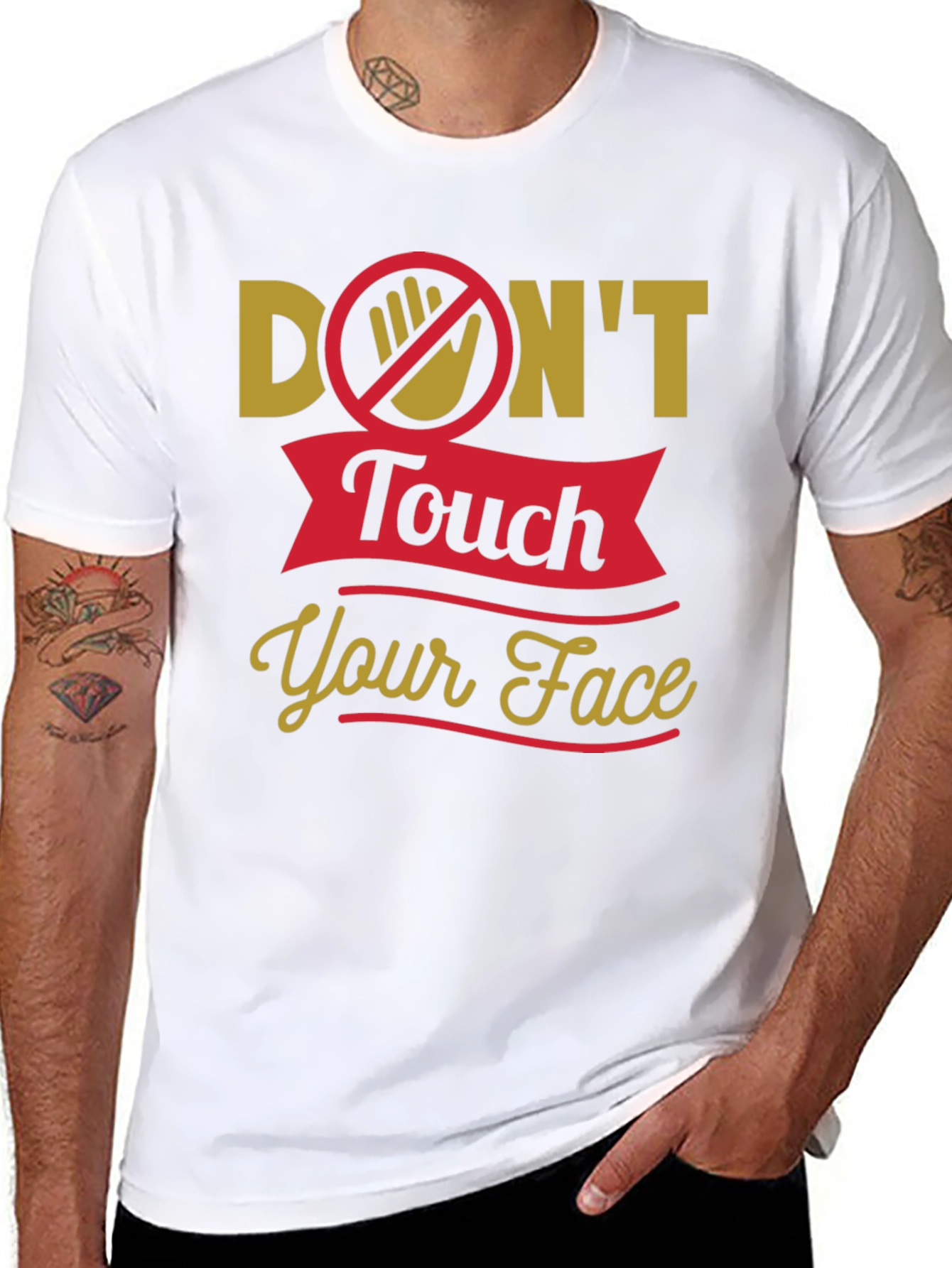 Black Don't Touch Your Face T-Shirt view 8