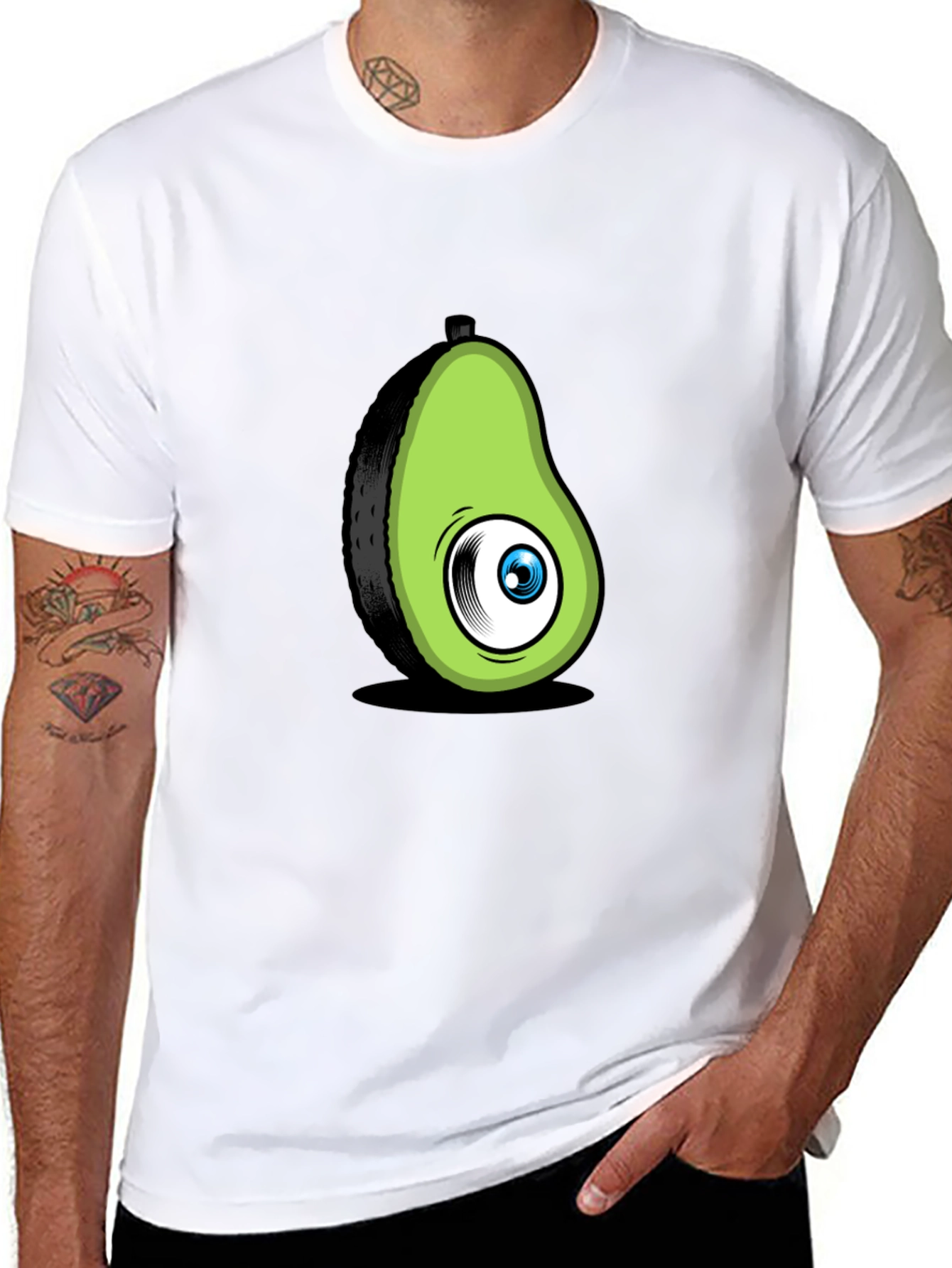 Black Avocado Eye Black T-Shirt Funny Graphic Tee view 8