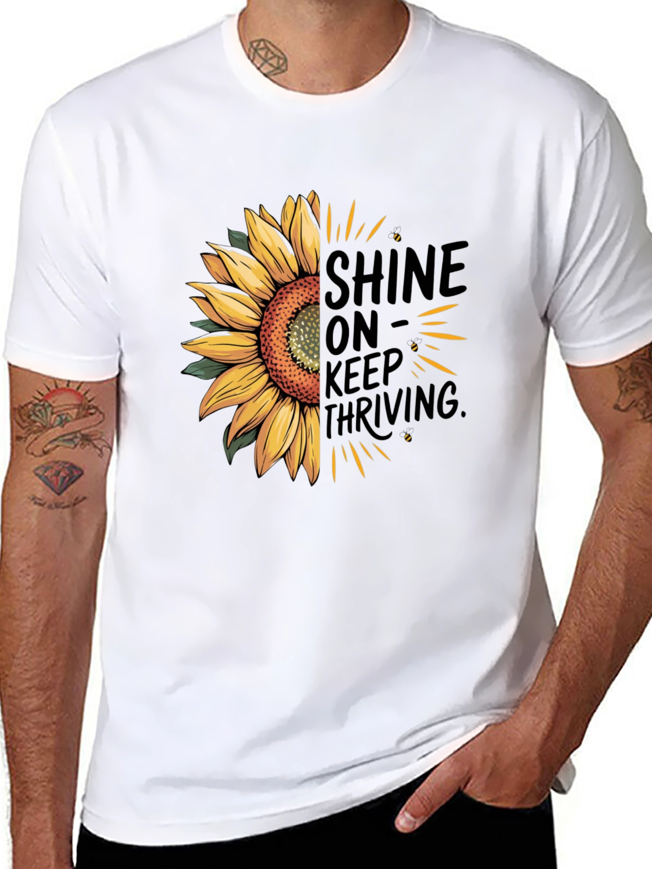 Black Sunflower Shine On Graphic Tee - Unisex view 8