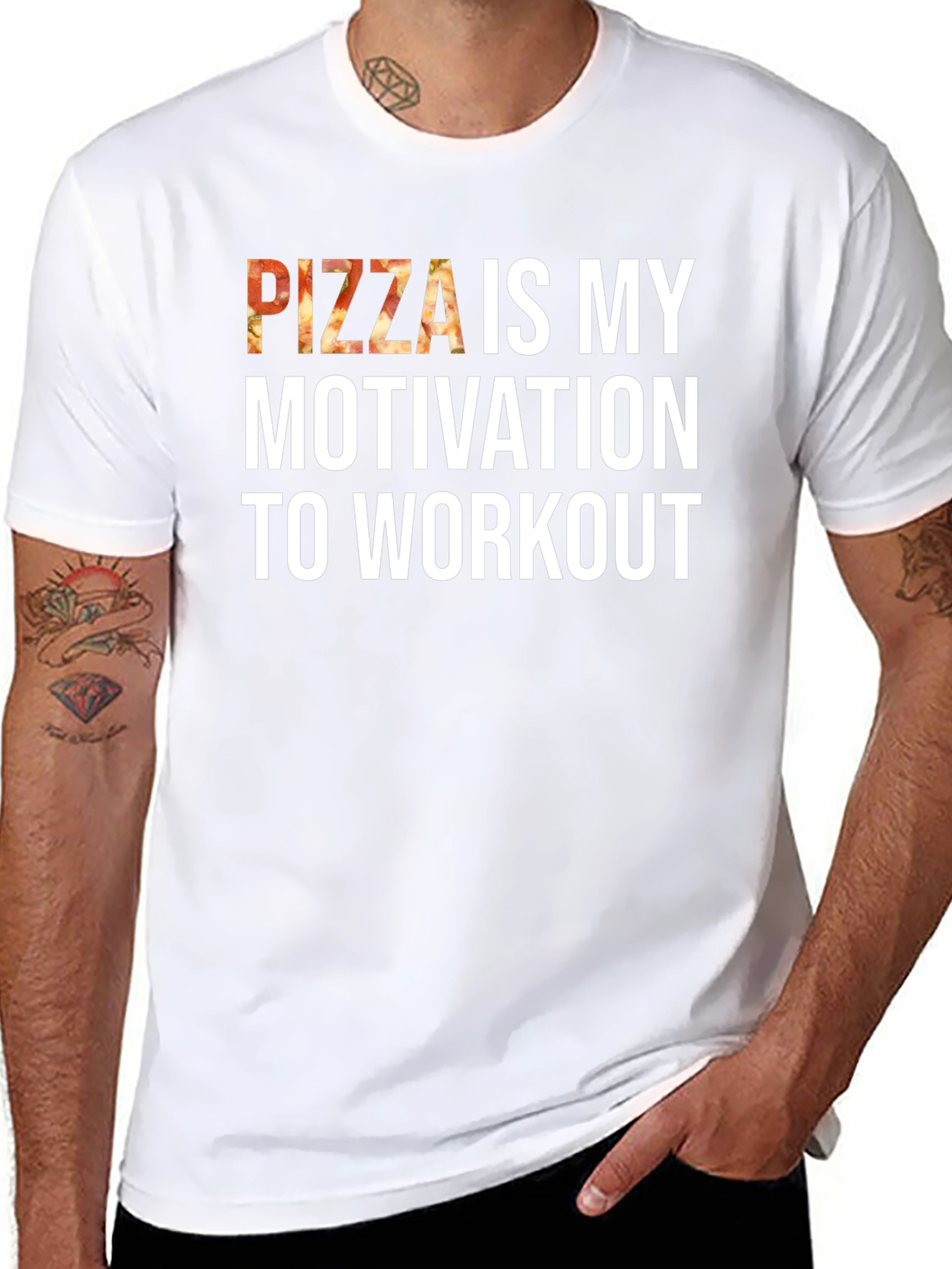 Black Pizza Motivation Workout Tee - Unisex view 8