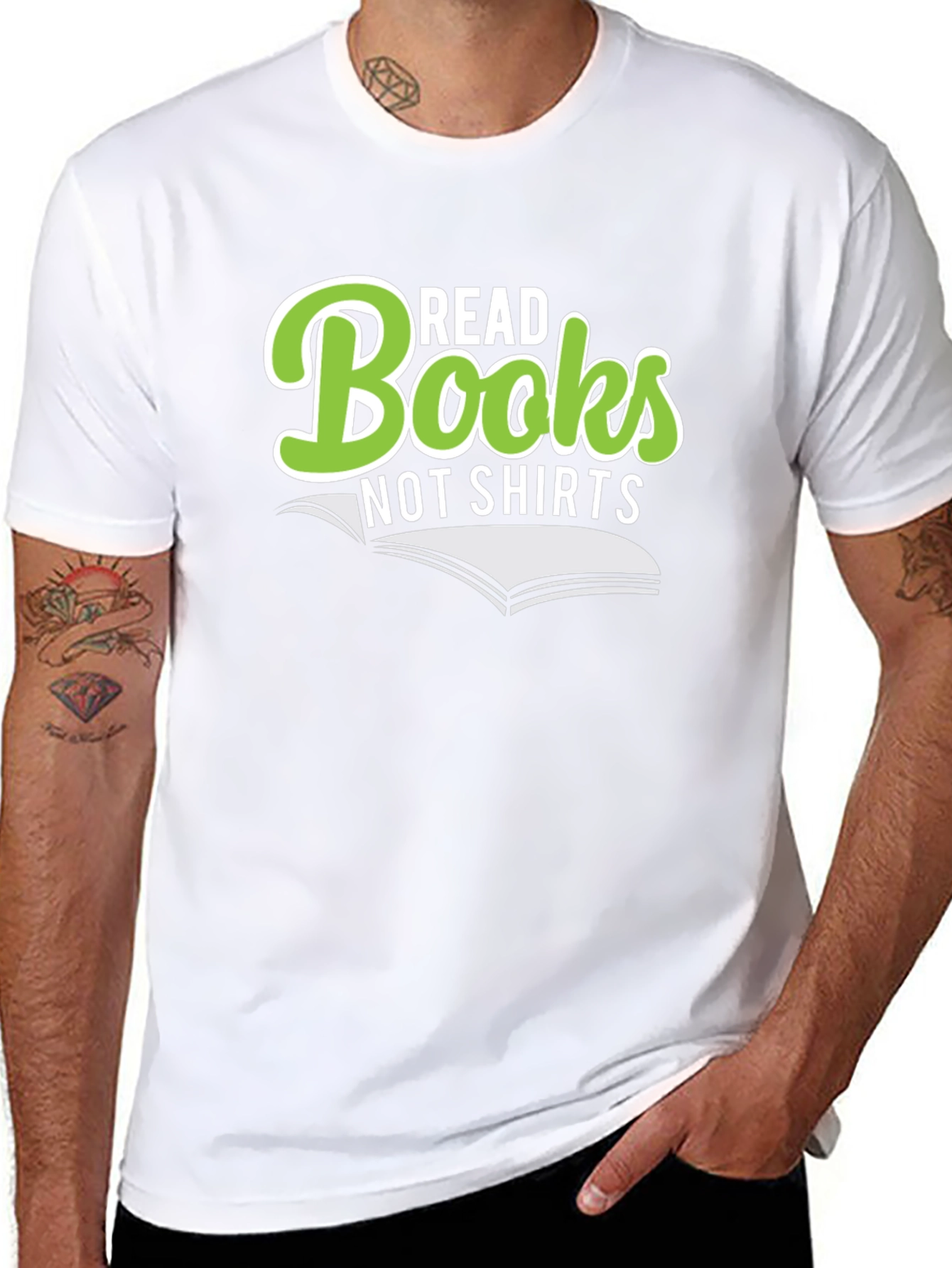Black Read Books Not Shirts Funny Graphic Novelty T-Shirt view 8