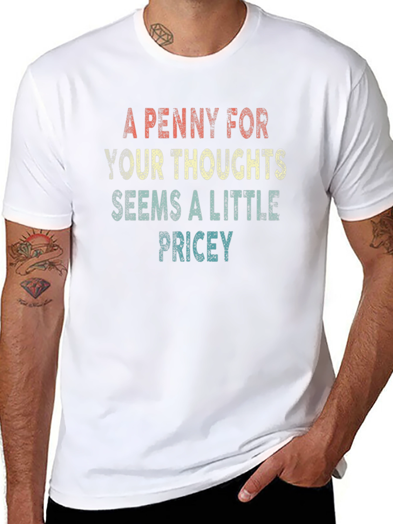 Black A Penny For Your Thoughts Graphic Tee view 8