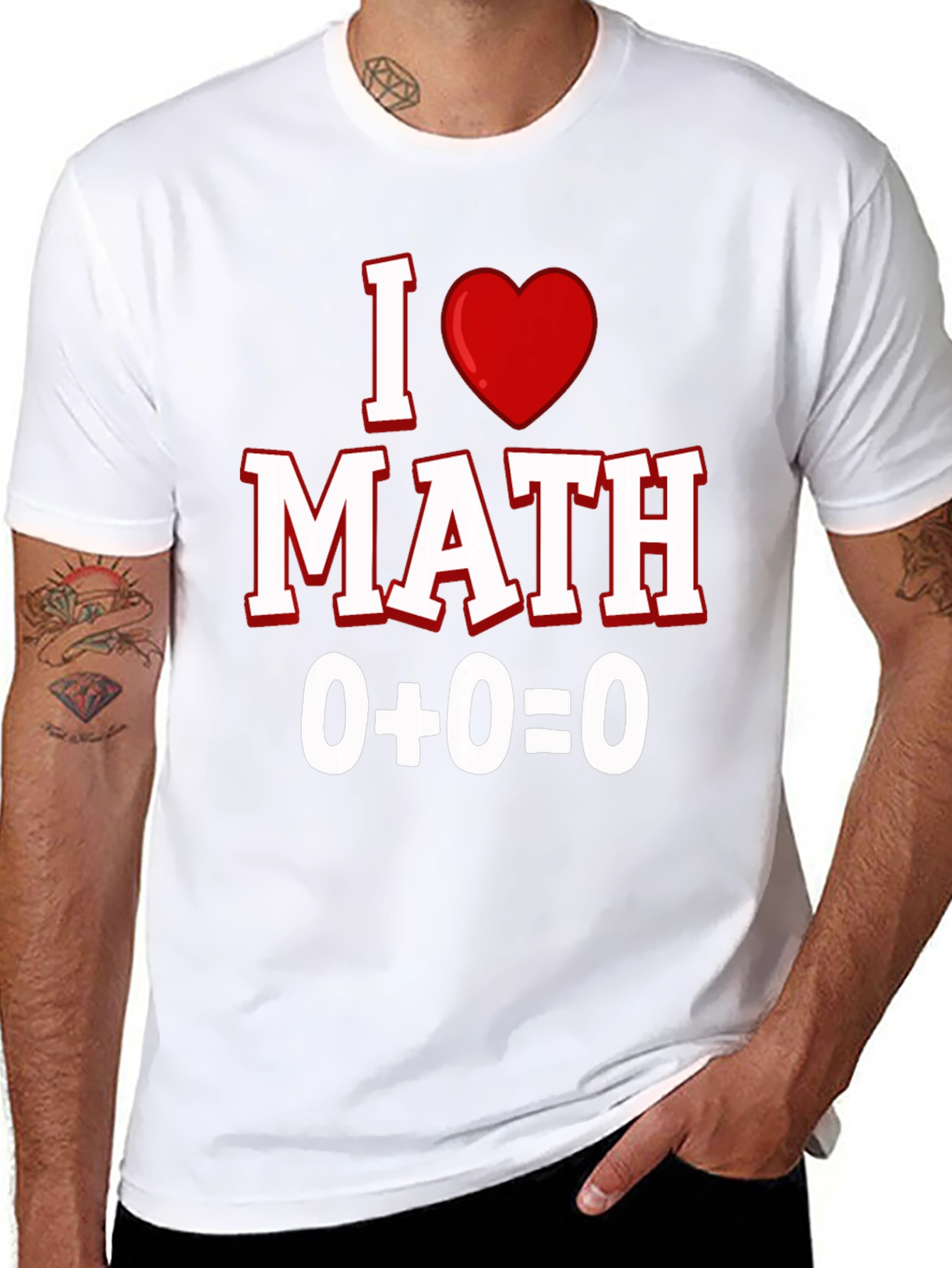 Black I Heart Math T-Shirt - Equation Design view 8