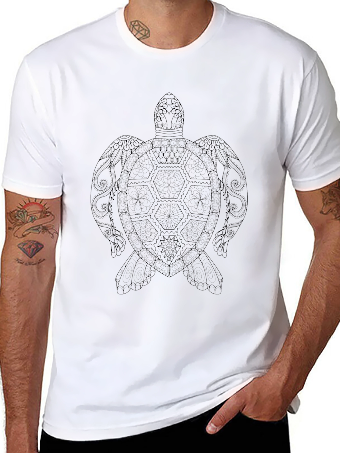 Black Turtle Graphic Black T-Shirt view 8