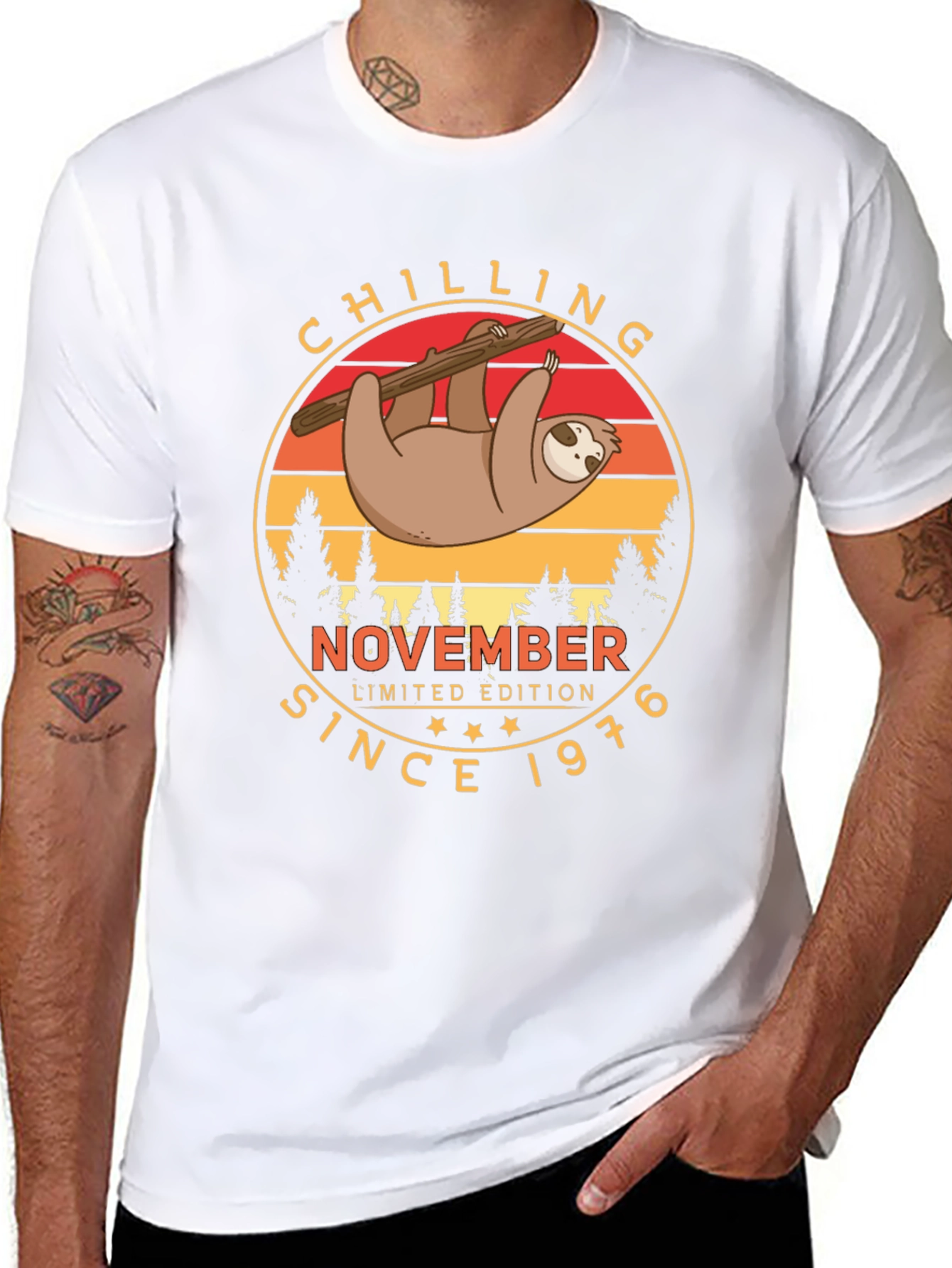 Black Chilling Sloth November 1976 Limited Edition T-Shirt view 8