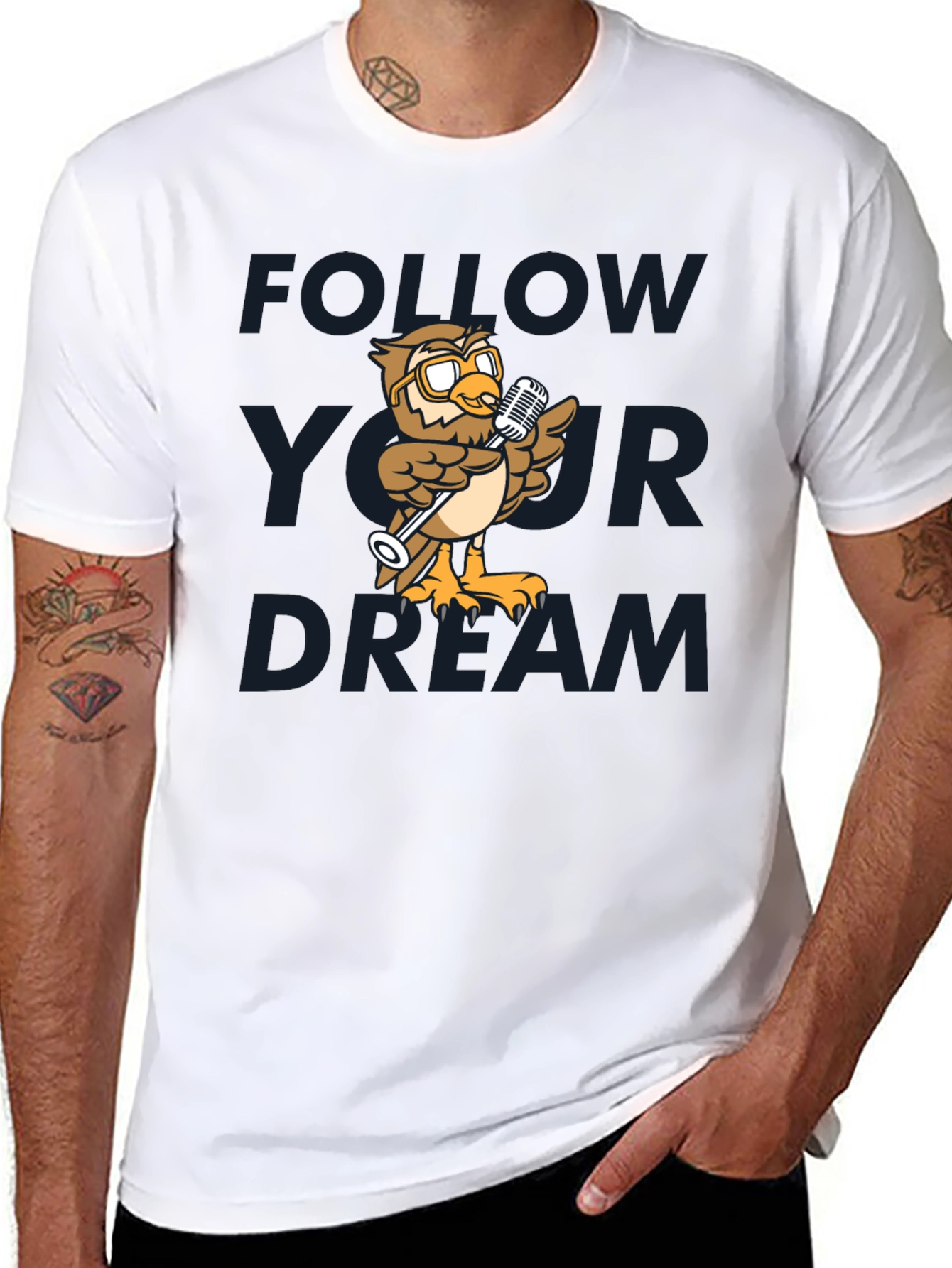 Black Follow Your Dream Owl T-Shirt view 8