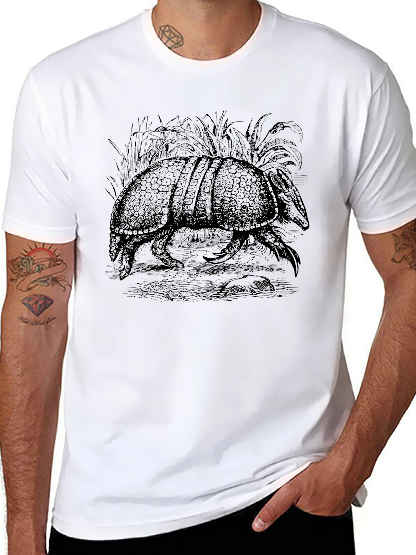 Black Armadillo Graphic Tee - Unique Wildlife Design view 8