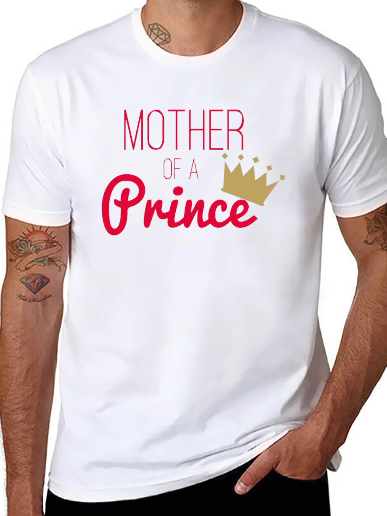 Black Mother of a Prince Graphic T-Shirt view 8