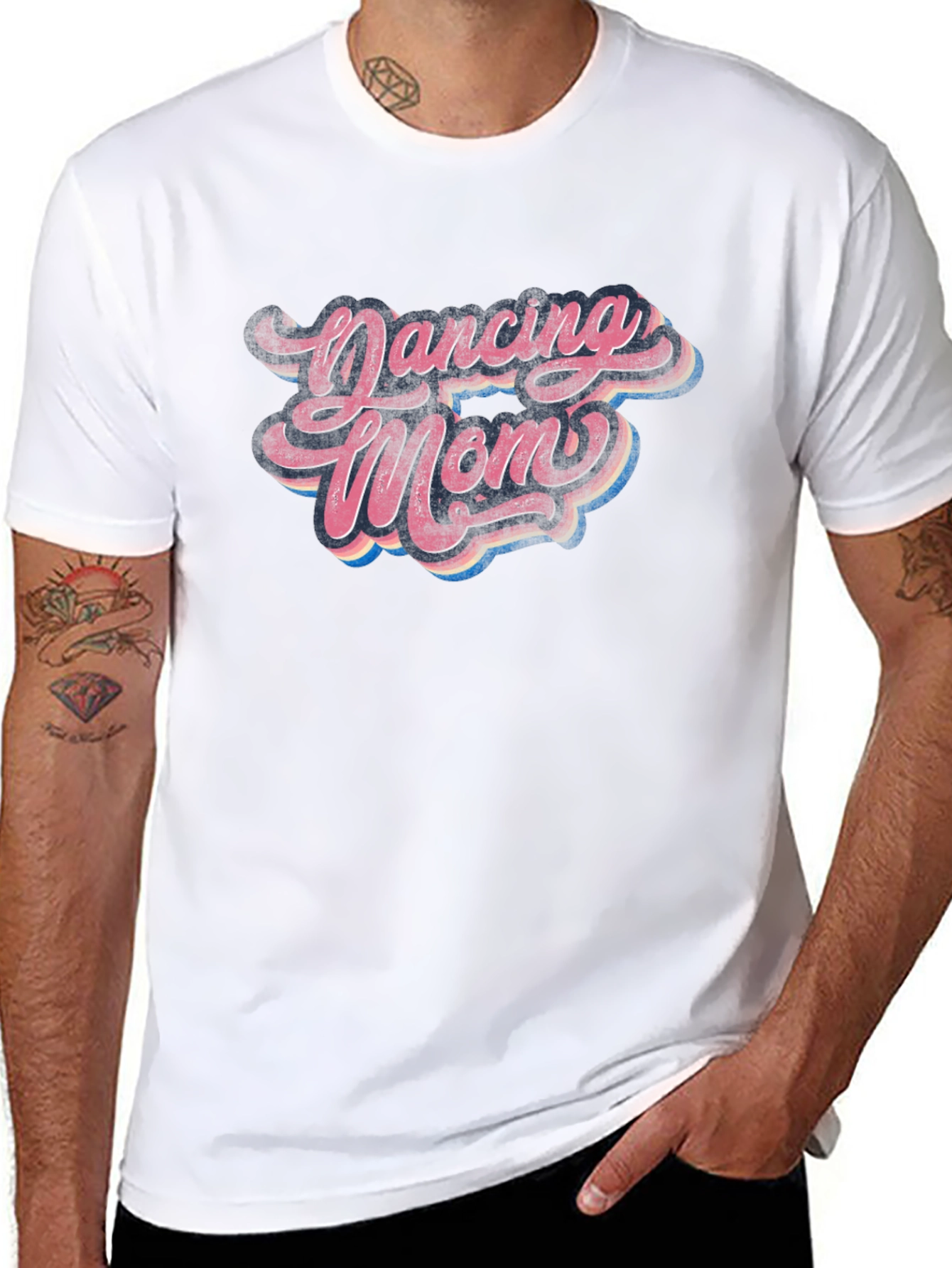 Black Dancing Mom Retro T-Shirt - Black view 8