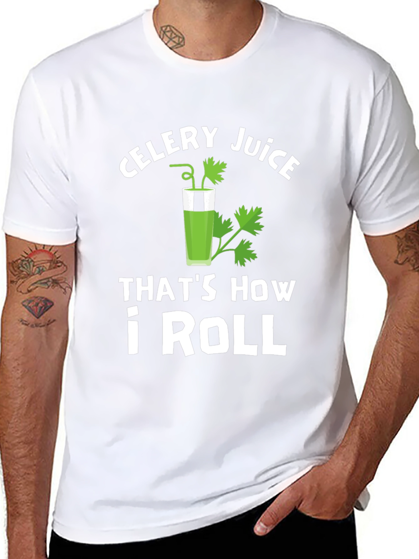 Black Celery Juice That's How I Roll T-Shirt view 8