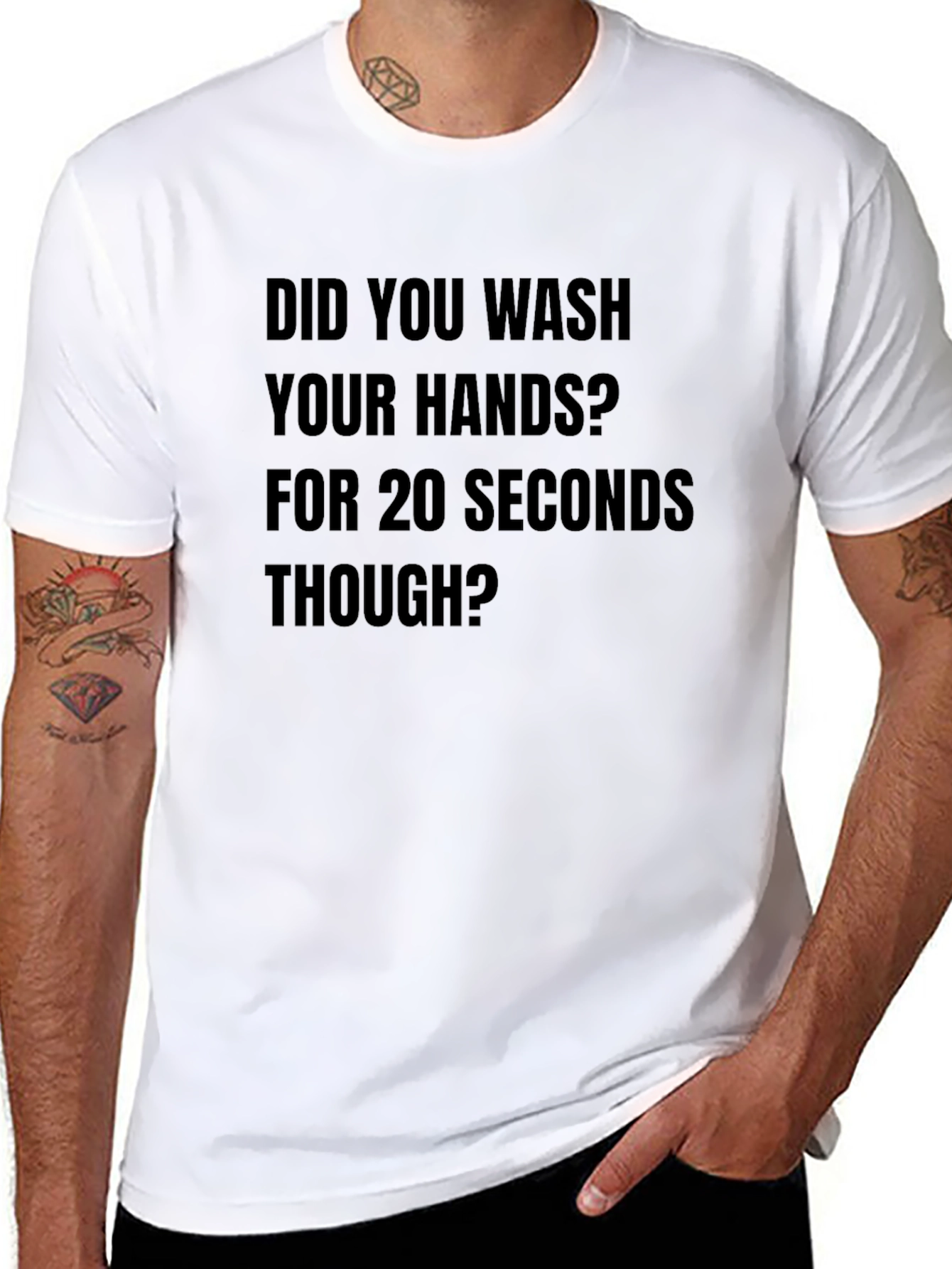 Black Wash Your Hands Tee - 20 Seconds view 8