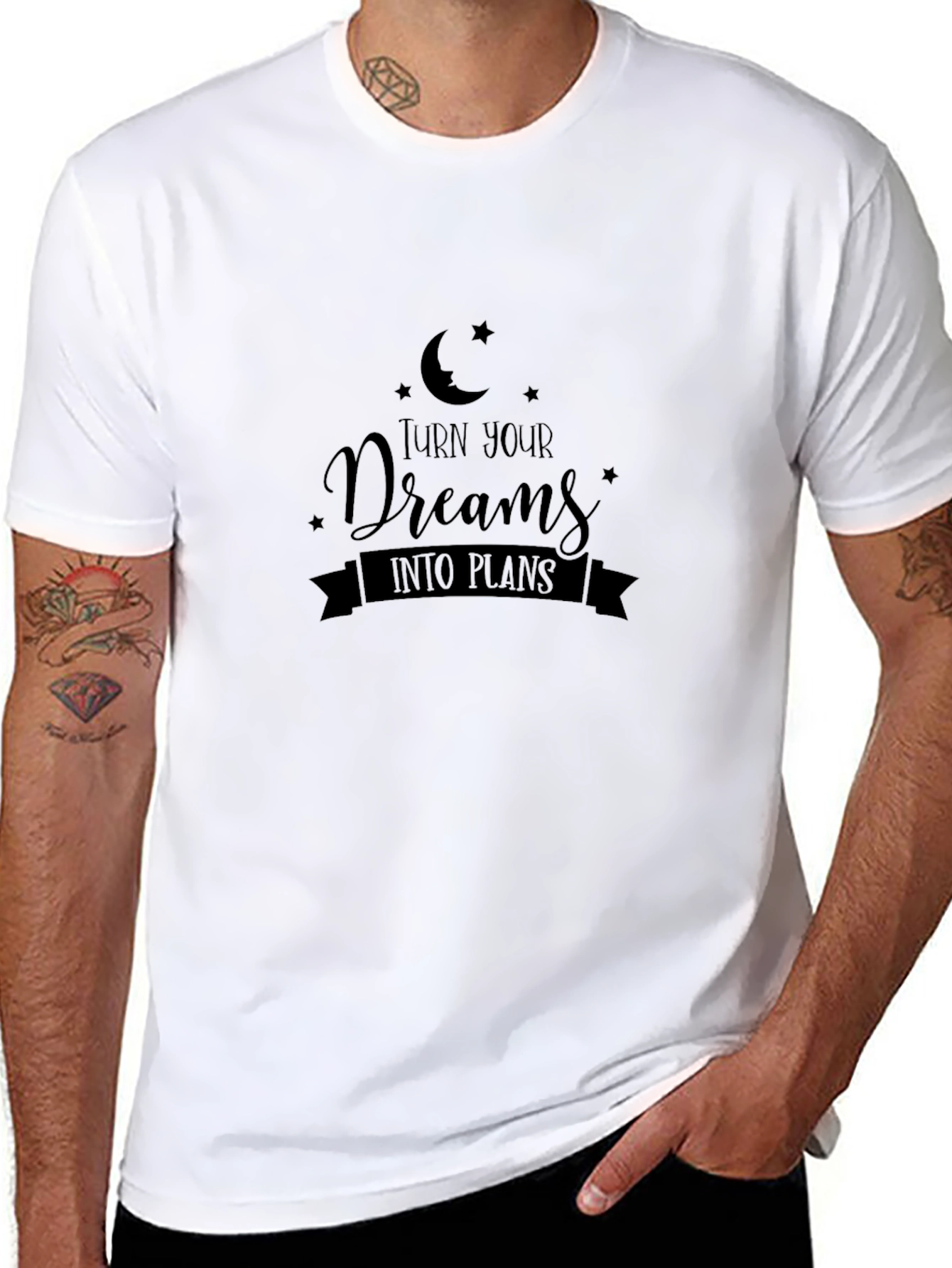 Black Dream Plan Graphic Tee - Motivational Black T-Shirt view 8