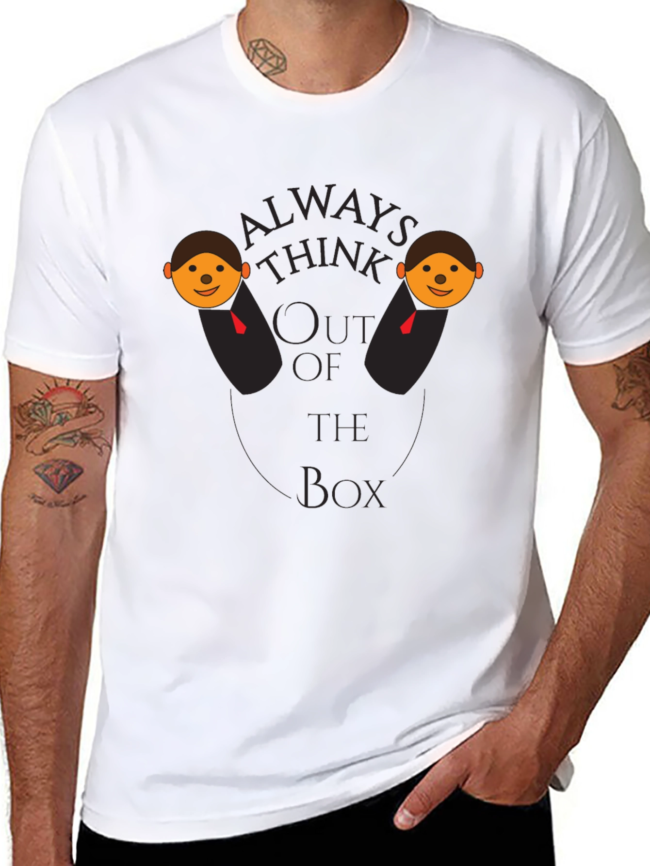 Black Think Outside the Box Graphic T-Shirt view 8