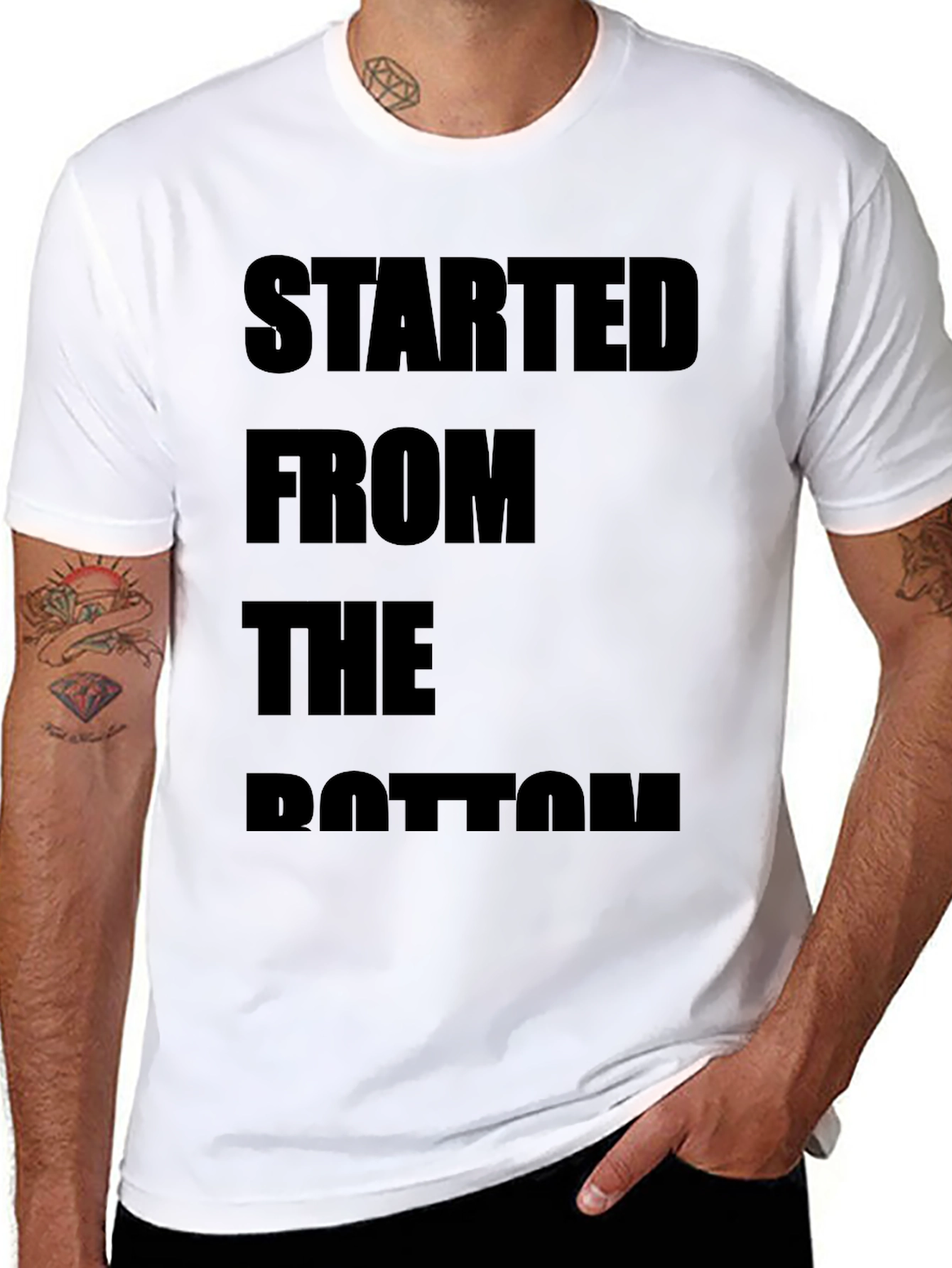 Black Started From The Bottom Black T-Shirt view 8