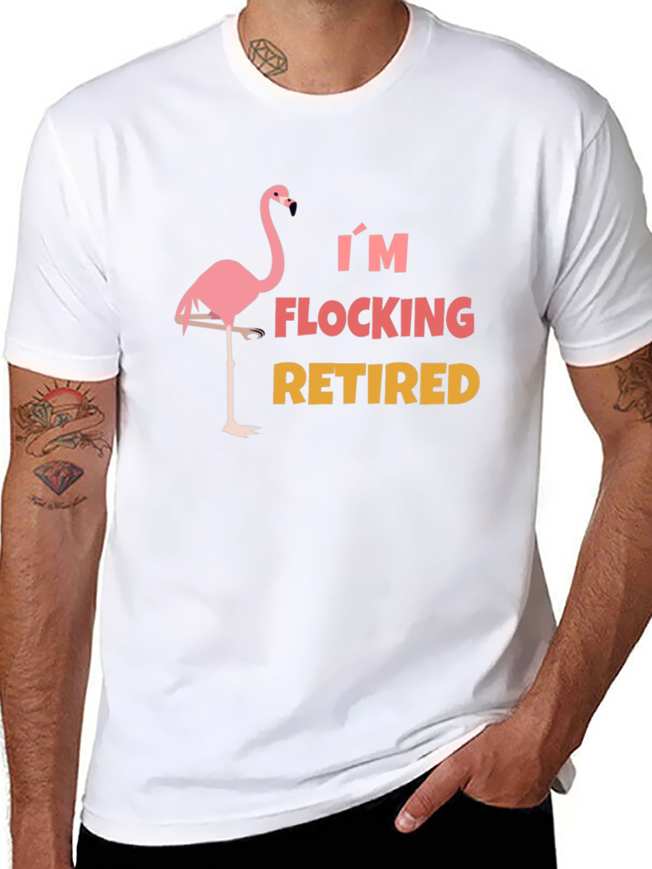 Black I'm Flocking Retired T-Shirt view 8