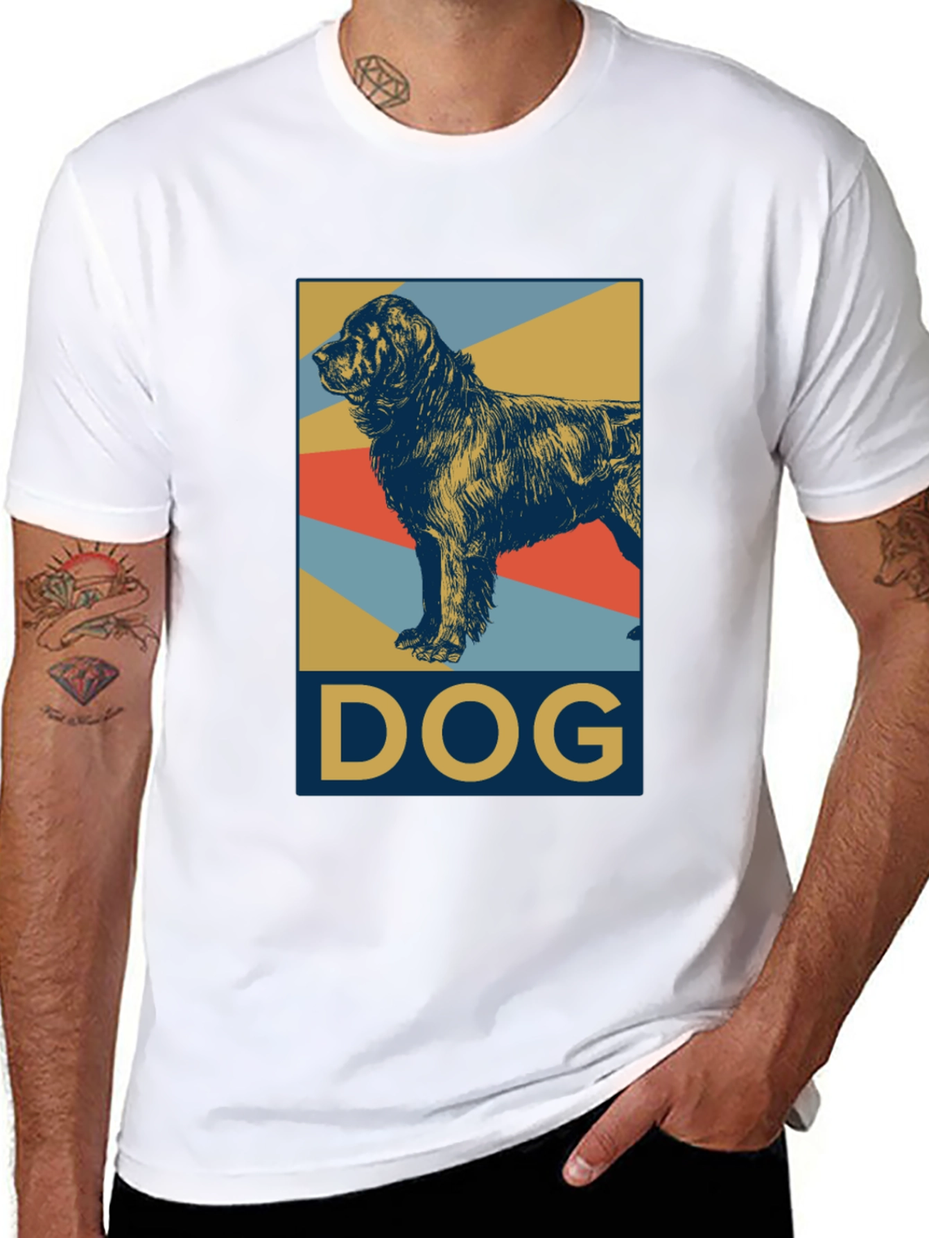 Black Dog Graphic Tee - Black Cotton Casual Shirt view 8