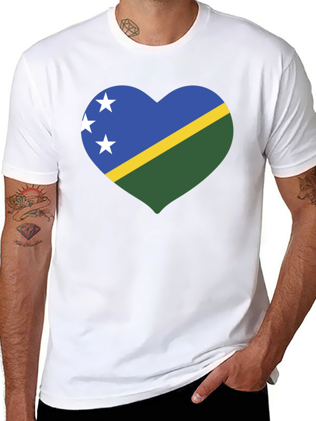 Solomon Islands Heart Flag T-Shirt - 8