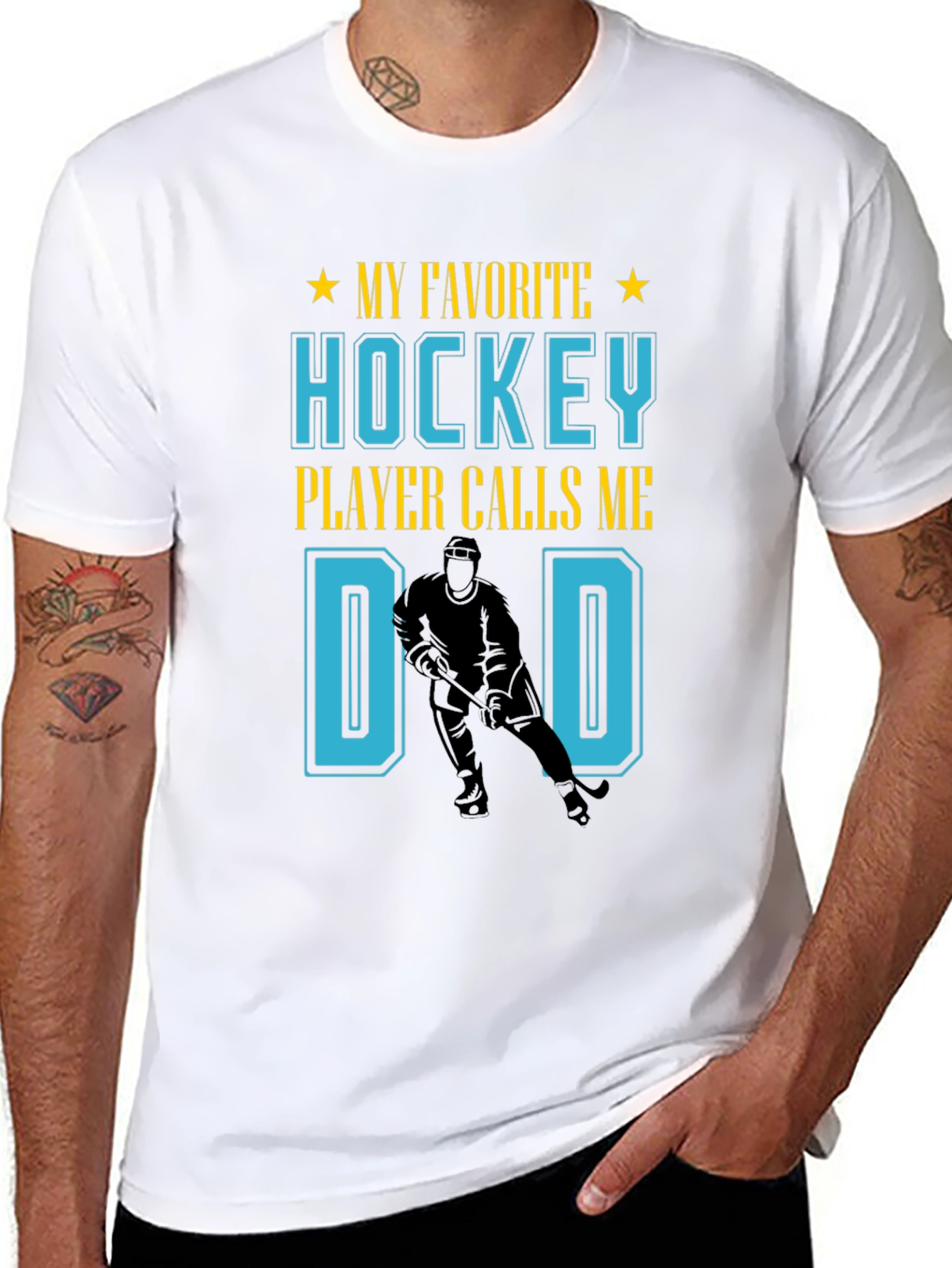 Black Hockey Dad T-Shirt view 8