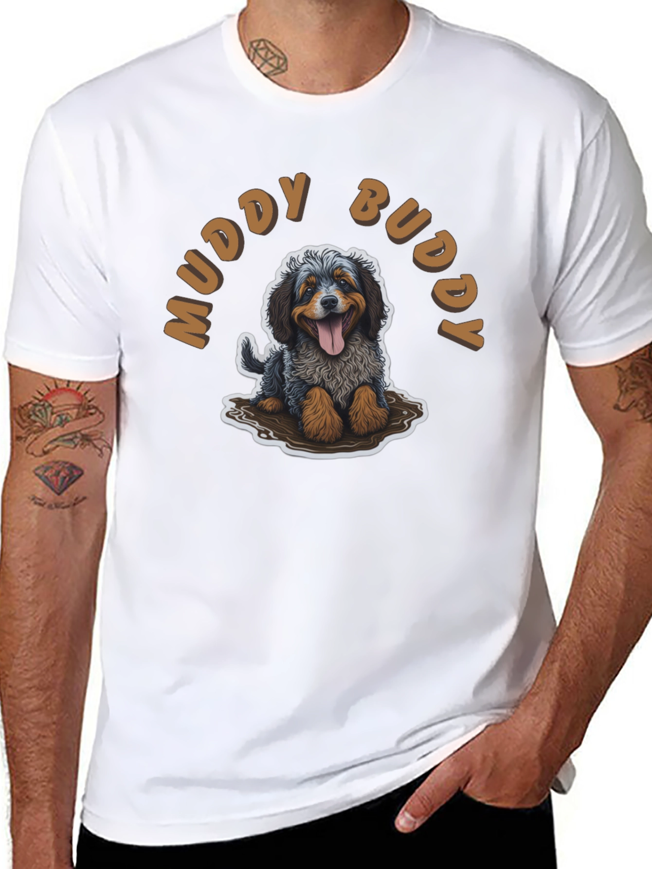 Black Muddy Buddy Dog T-Shirt view 8