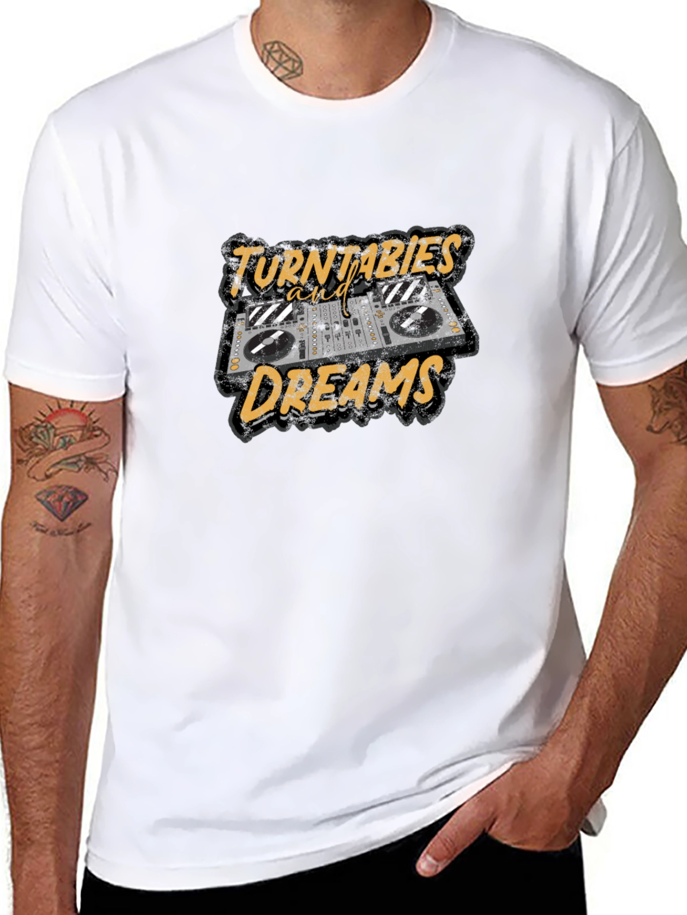 Black Turntables and Dreams Graphic Tee view 8