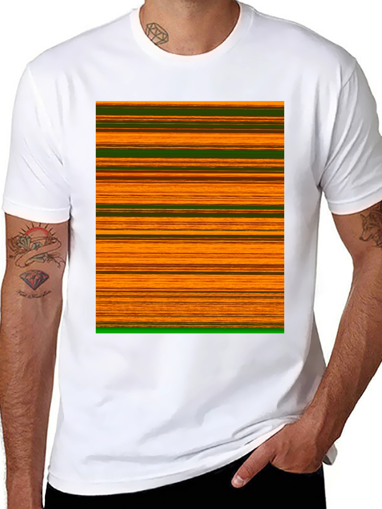 Black Striped Graphic Tee view 8