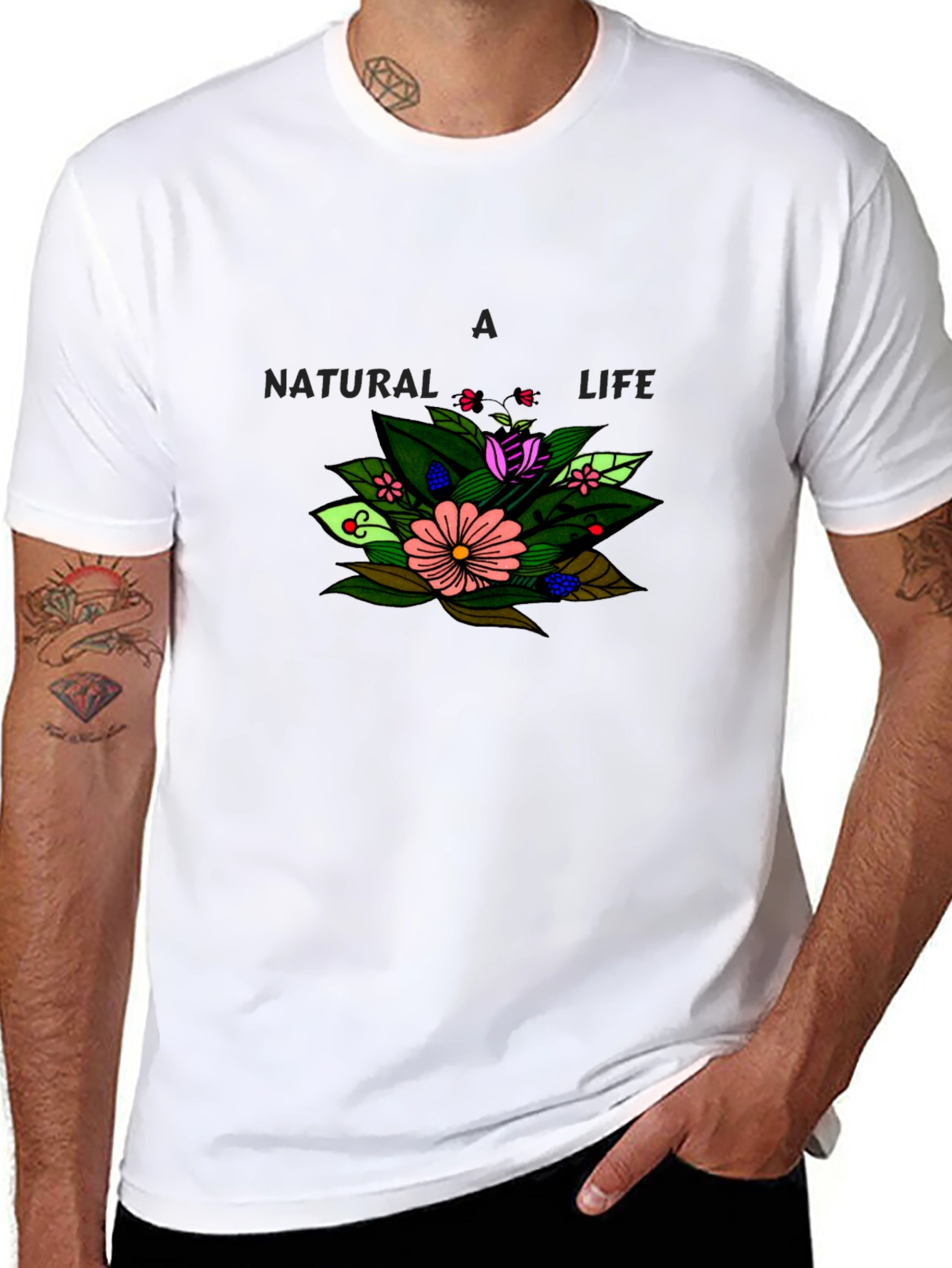 Black A Natural Life Floral Graphic Black T-Shirt view 8